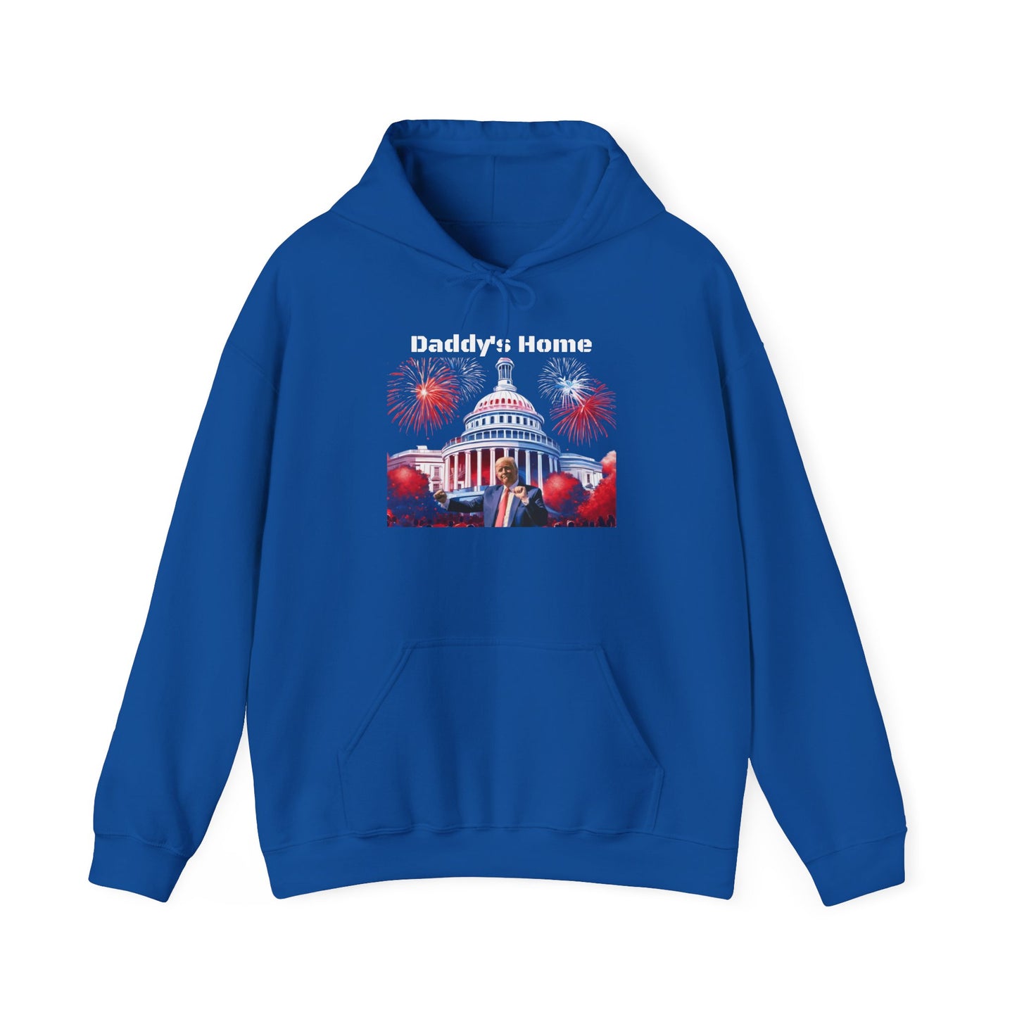 Trump 2024 – Daddy's Back White House Fireworks Design Hoodie