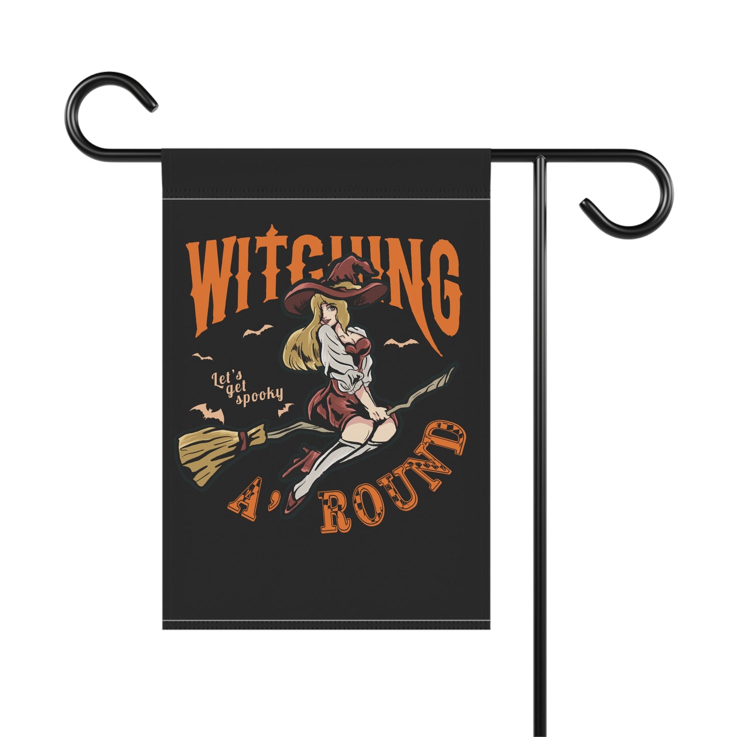Black Witching A'Round Halloween Banner | Outdoor Halloween Flag