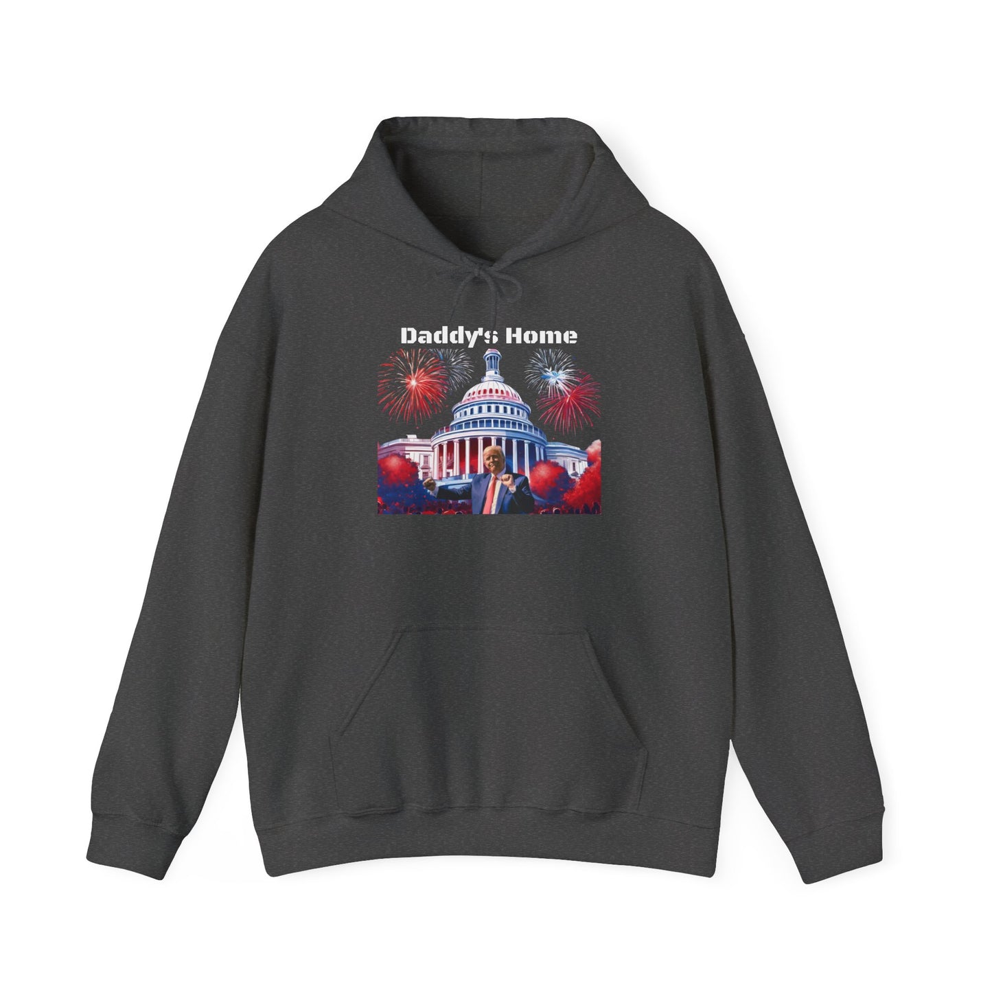 Trump 2024 – Daddy's Back White House Fireworks Design Hoodie