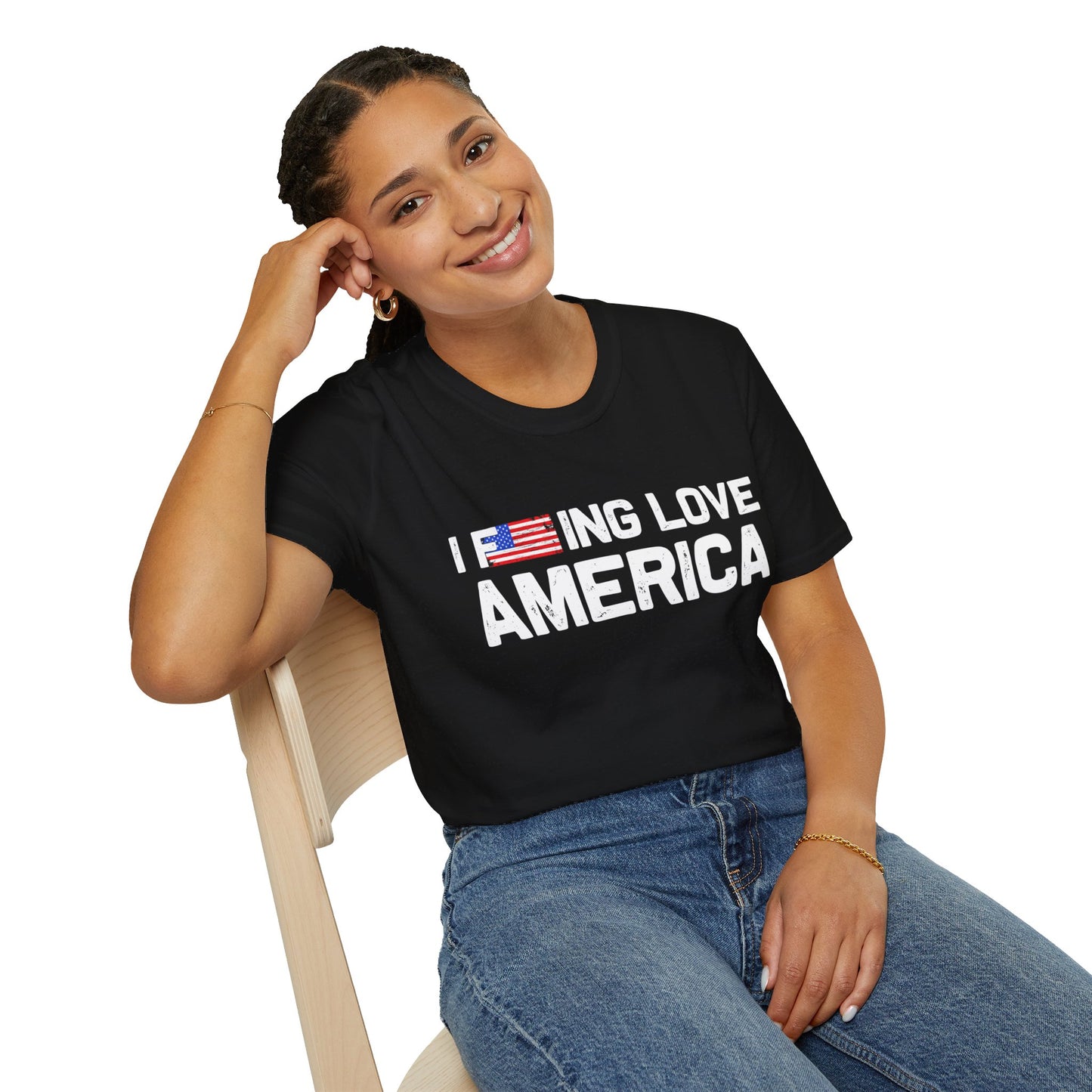 F***ing Love America - Premium Softstyle Dark T-Shirt