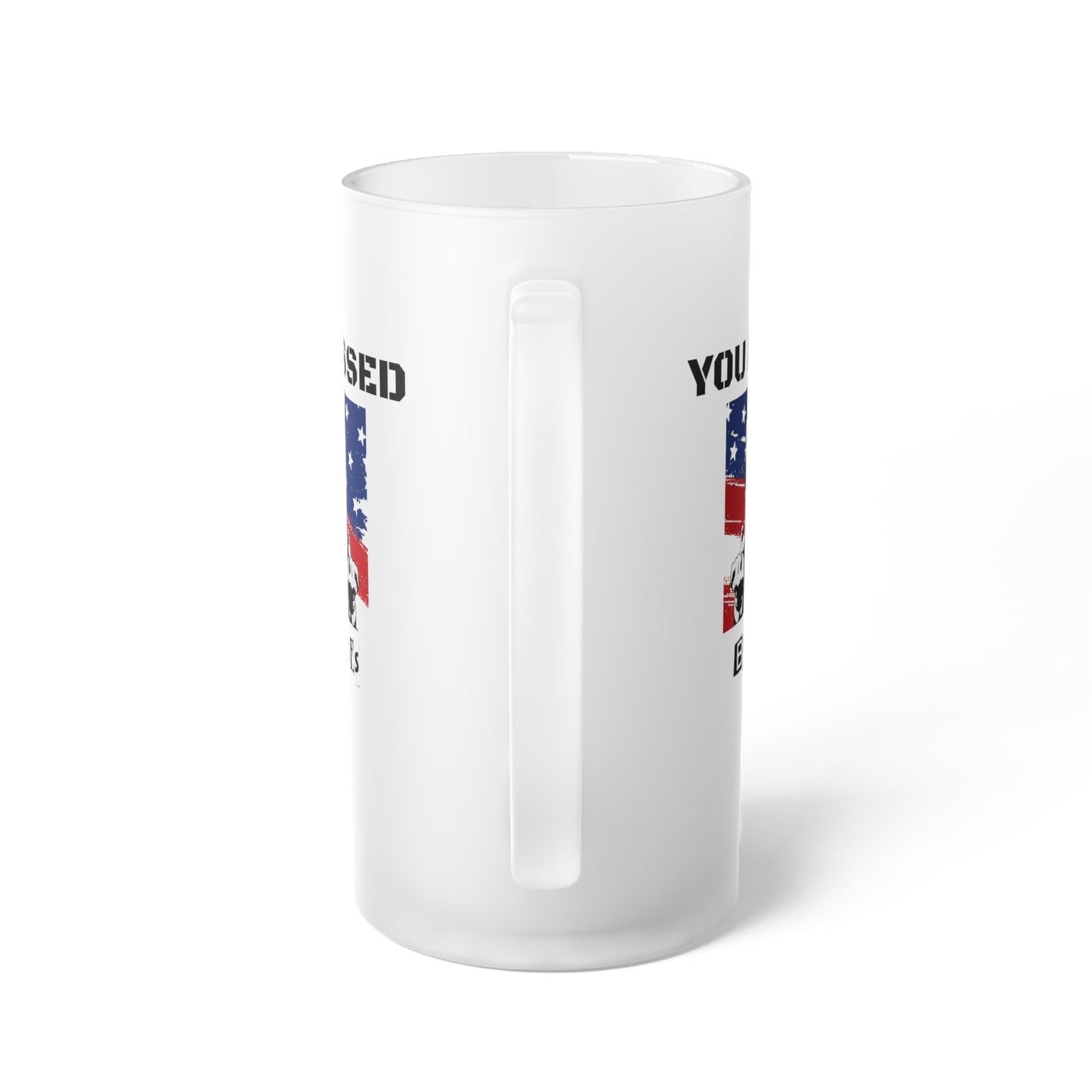 Trump You Missed B*tches 16oz Frosted Beer Mug | Bold Pro Trump Political Glassware