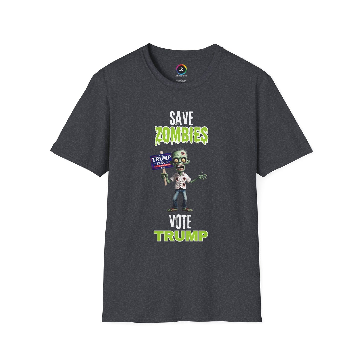 Save Zombies, Vote Trump – Halloween & Election Crossover Zombie Softstyle T-Shirt
