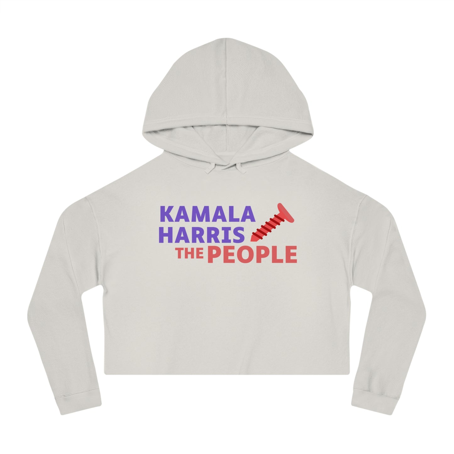 Kamala Harris "Screwing the People" Women’s Cropped Hooded Sweatshirt