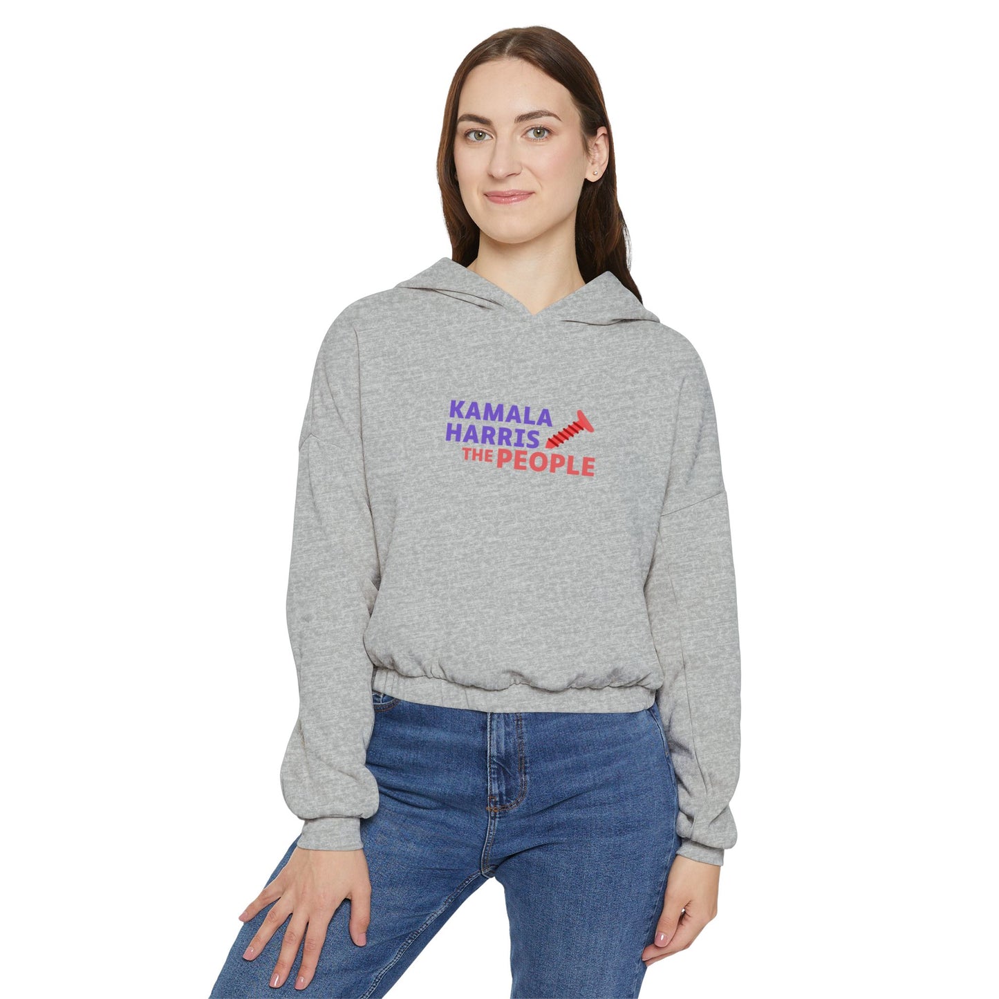 Kamala Harris "Screwing the People" Bella+Canvas Women's Cinched Bottom Hoodie
