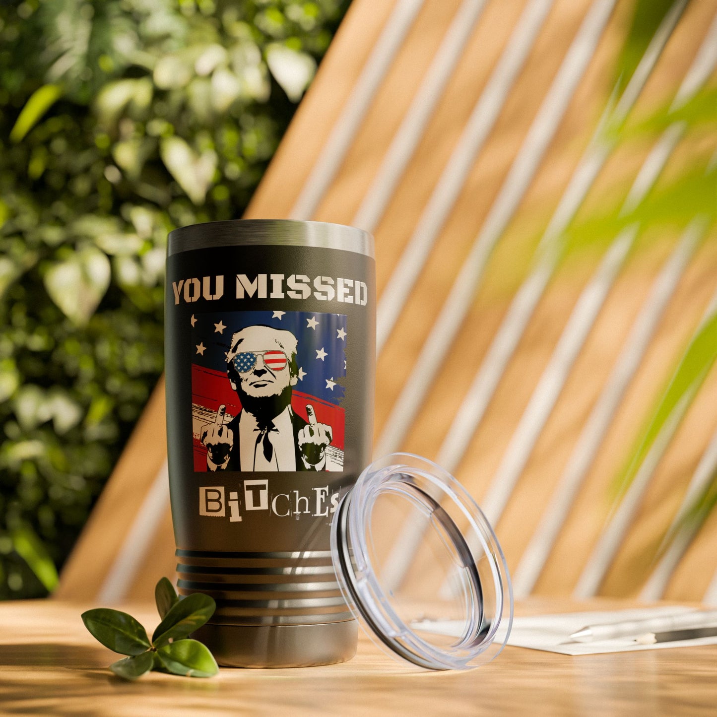 Trump "You Missed B*tches" Black 20oz Ringneck Tumbler | Pro Trump 2024 Election Gift