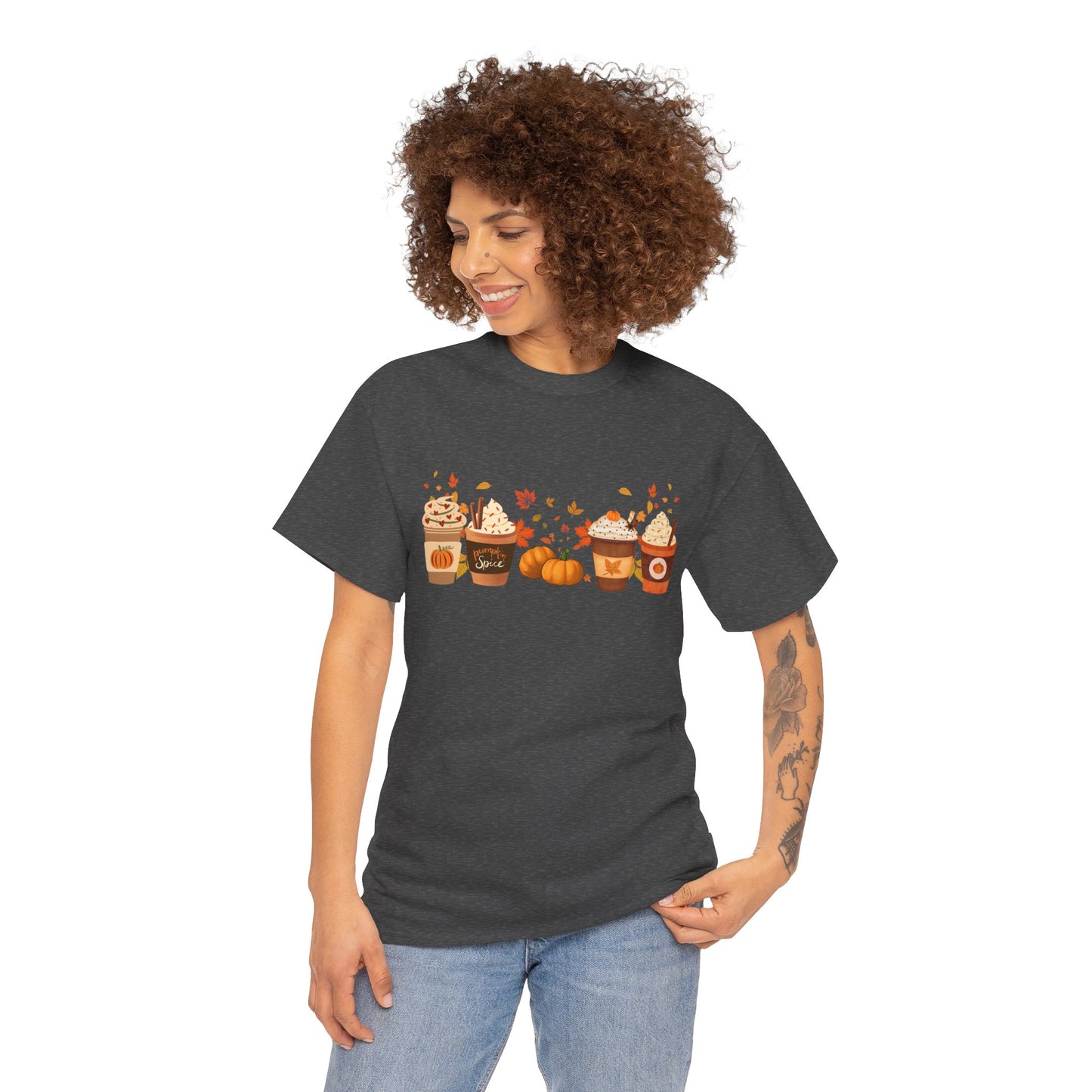 Fall Pumpkin Spice Latte Design Gildan T-shirt
