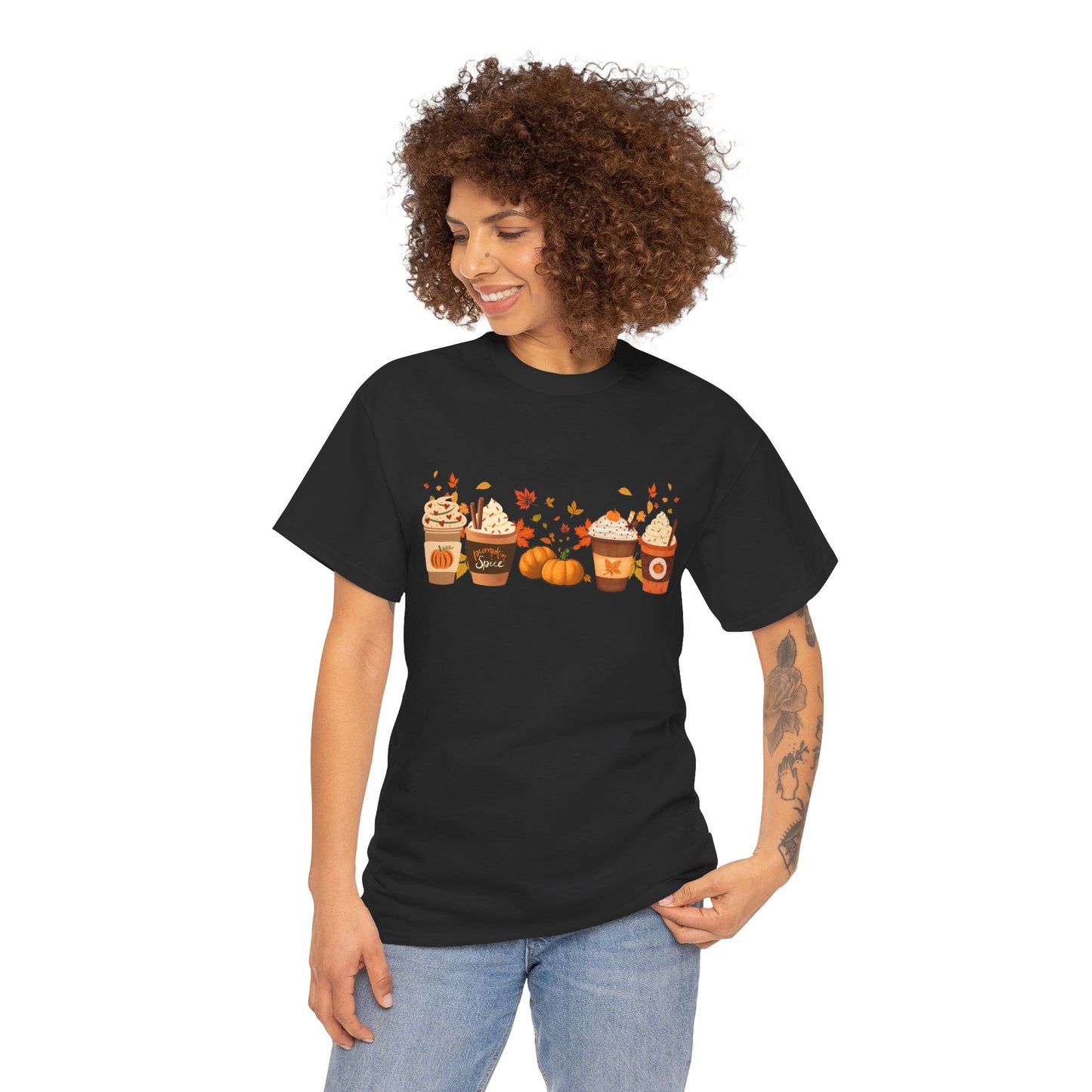 Fall Pumpkin Spice Latte Design Gildan T-shirt