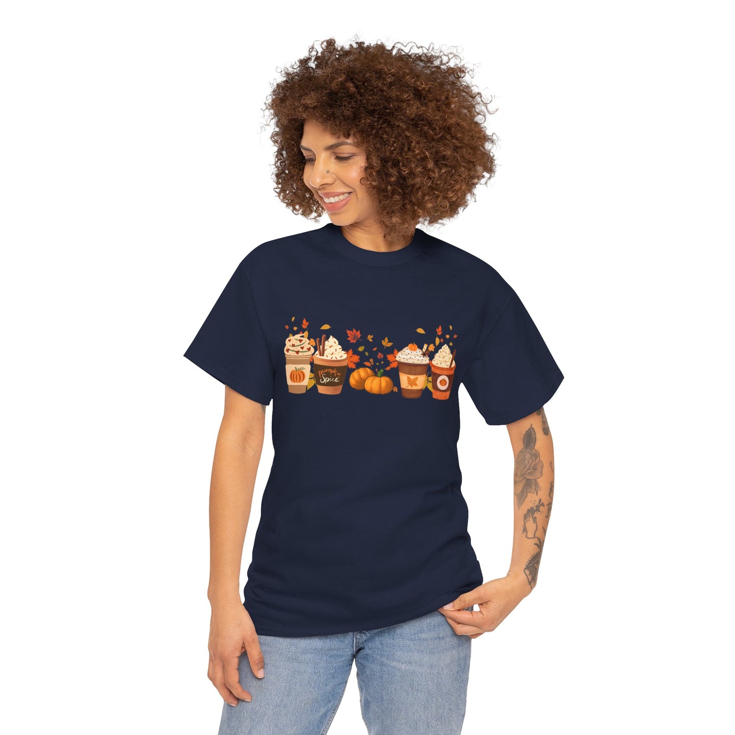 Fall Pumpkin Spice Latte Design Gildan T-shirt