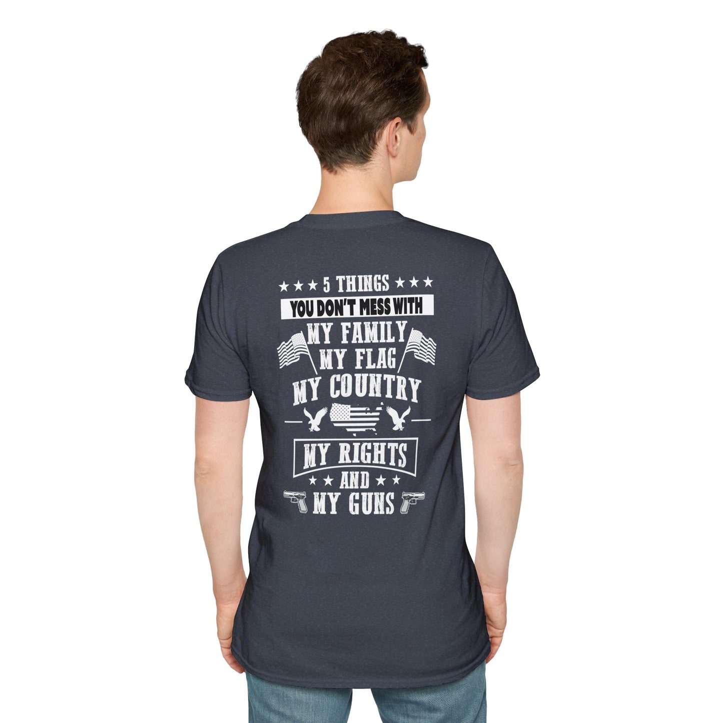 5 Things You Don't Mess With - Premium Soft-Style Dark T-Shirt