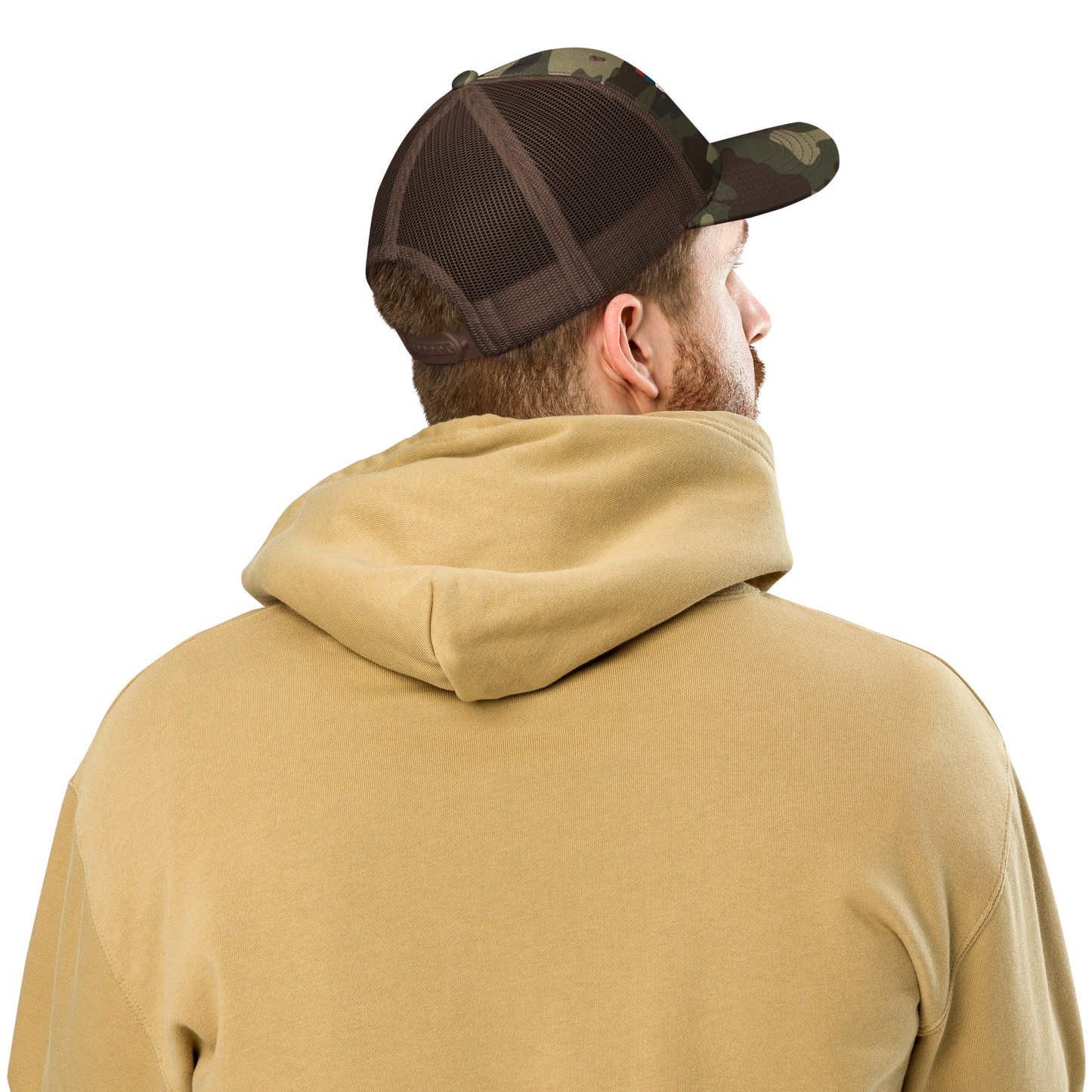Trump 47 Camo Trucker Hat | Otto Black/Brown Camouflage Snapback