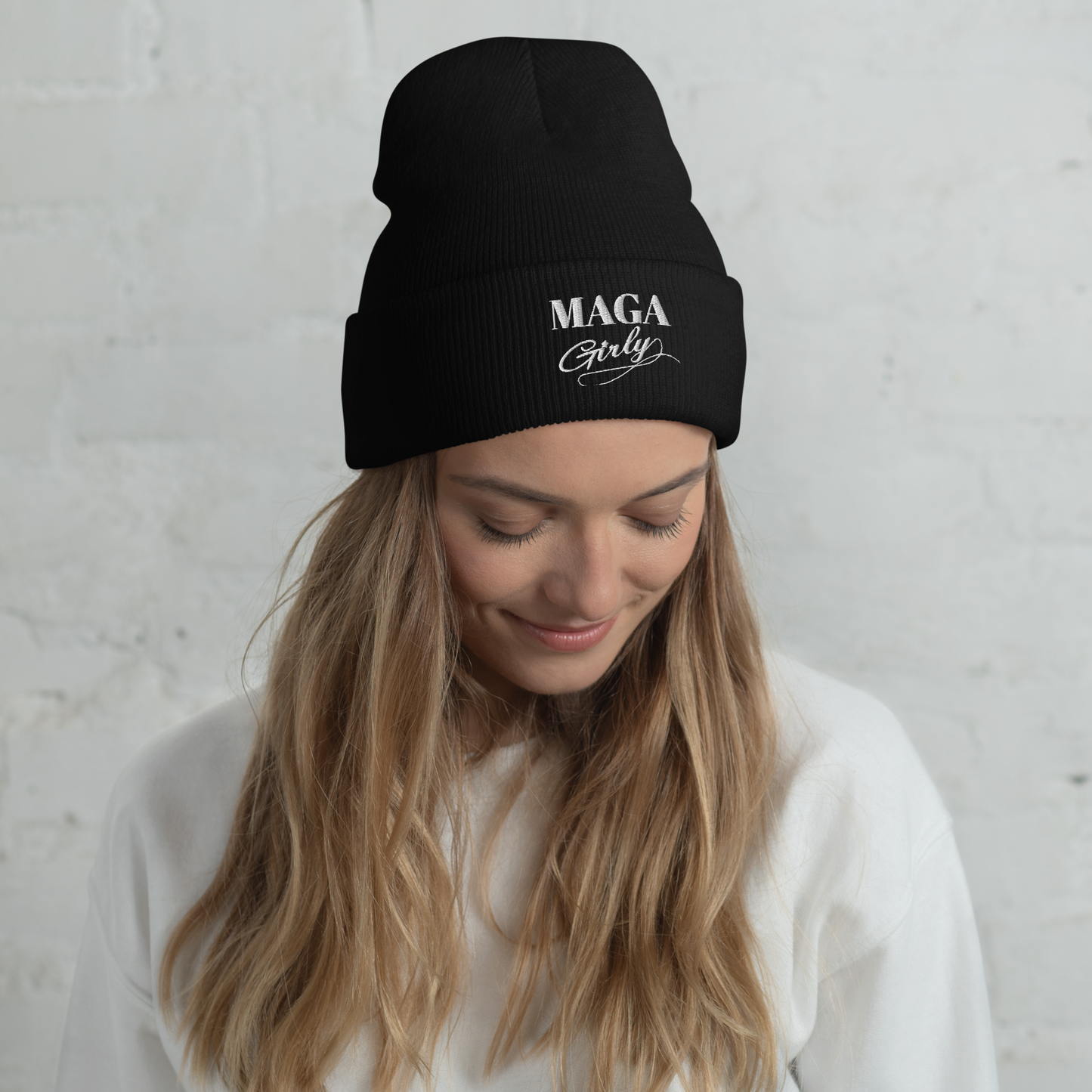 MAGA Girly Cuffed Beanie