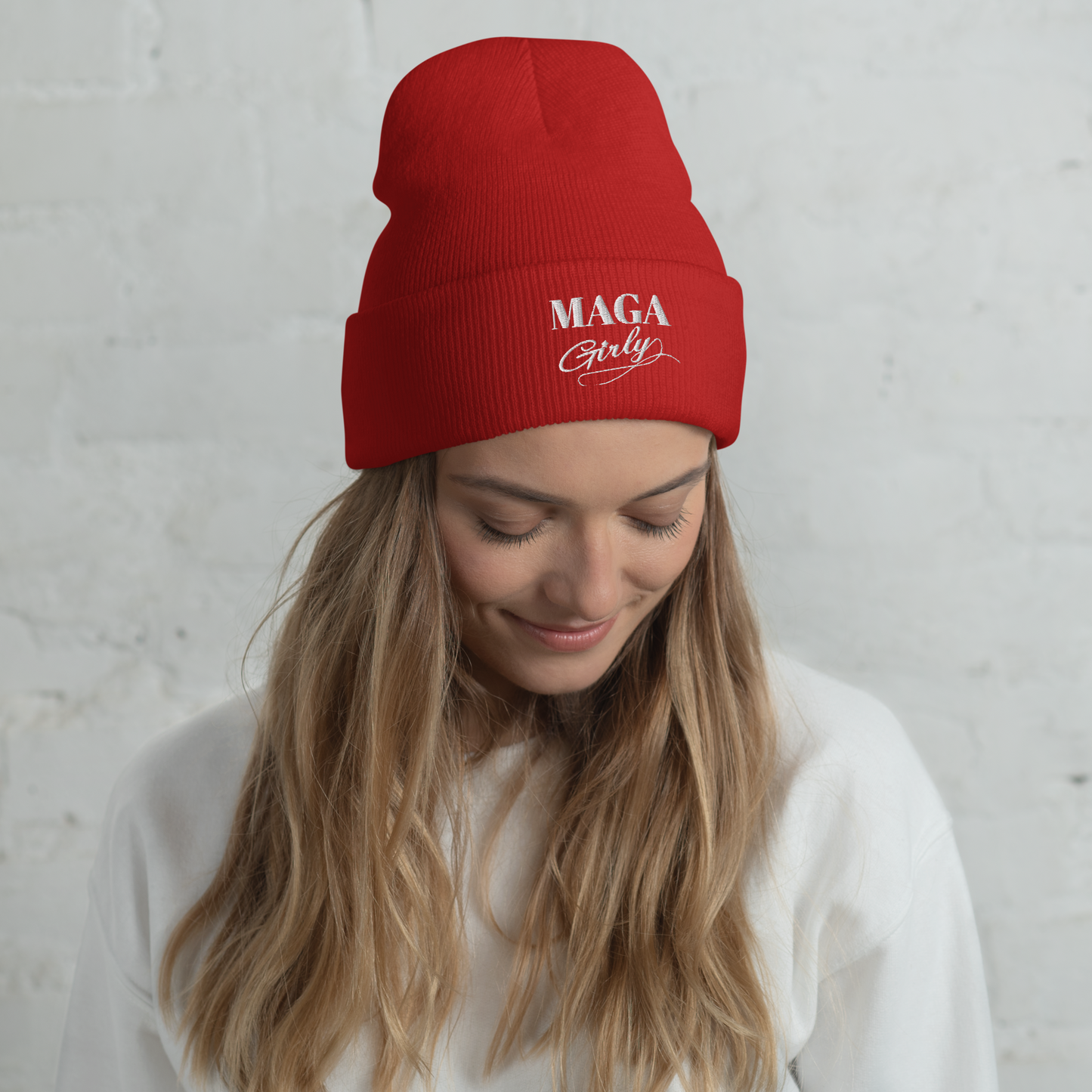 MAGA Girly Cuffed Beanie
