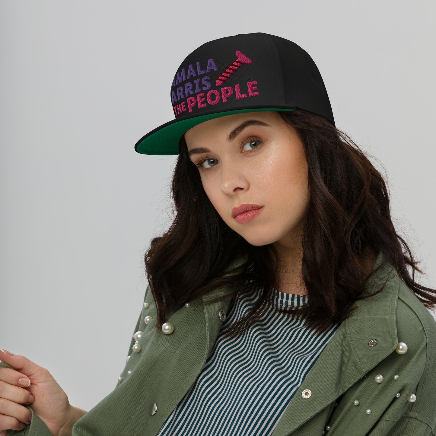 Kamala Harris "Screwing the People" Yupoong Flat Bill Cap