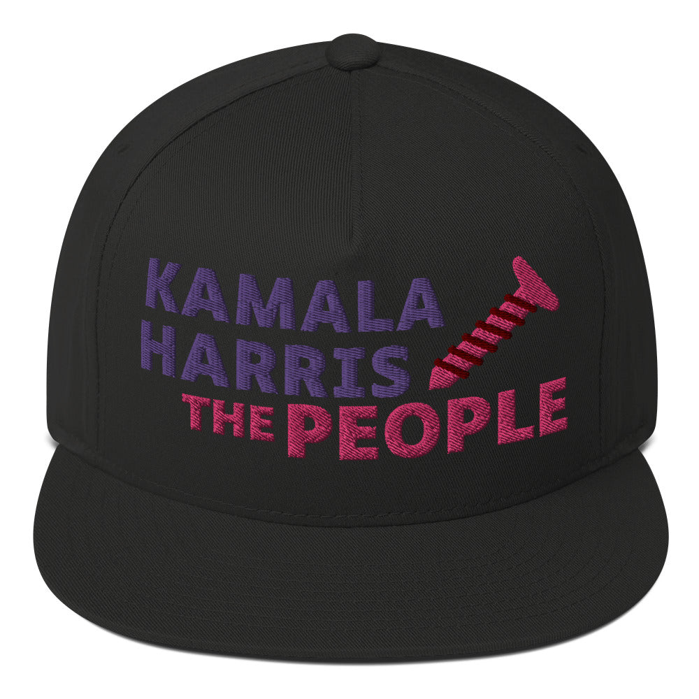 Kamala Harris "Screwing the People" Yupoong Flat Bill Cap