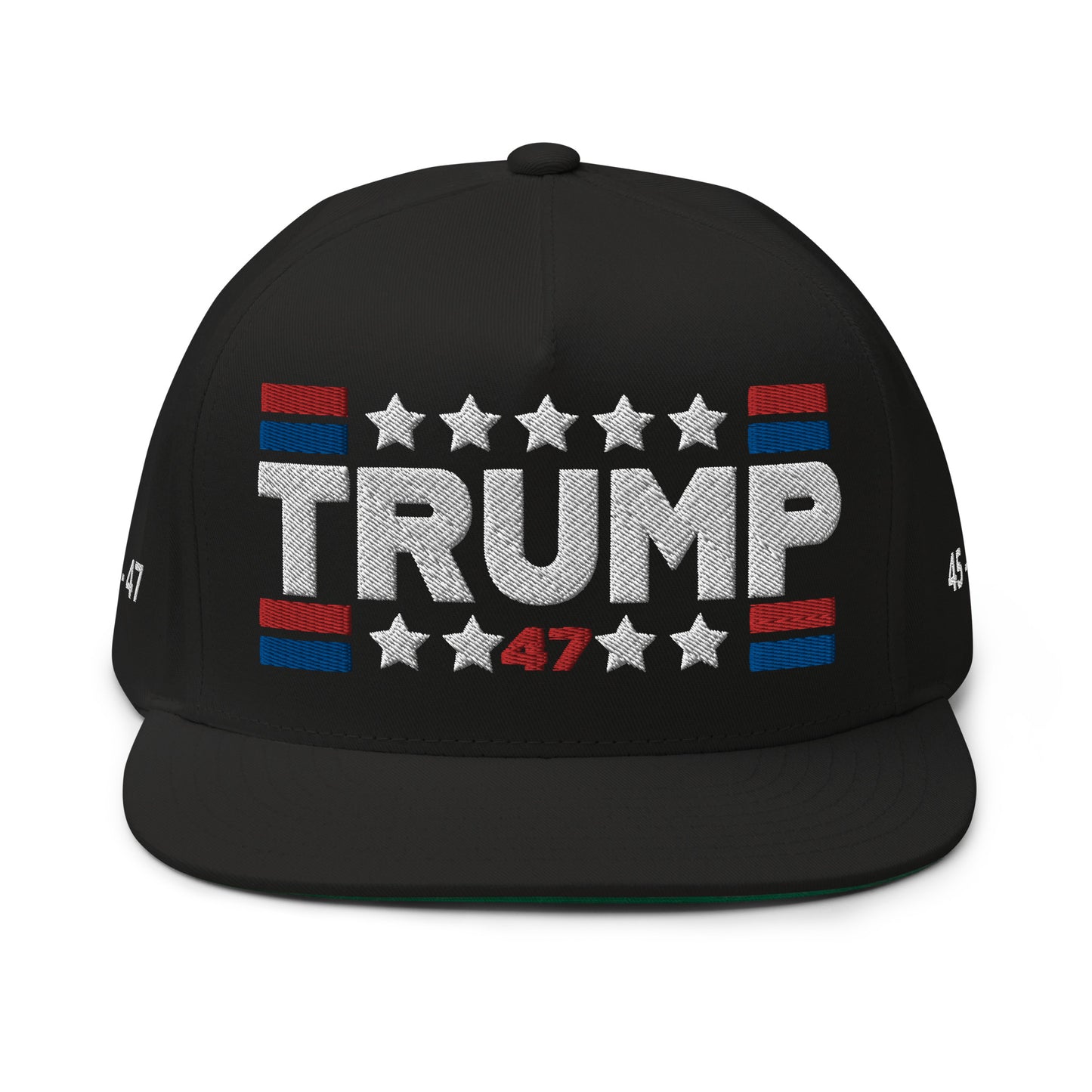 Trump 47 Dark Yupoong Flat Bill Hat | Pro Trump 2024 Election Cap