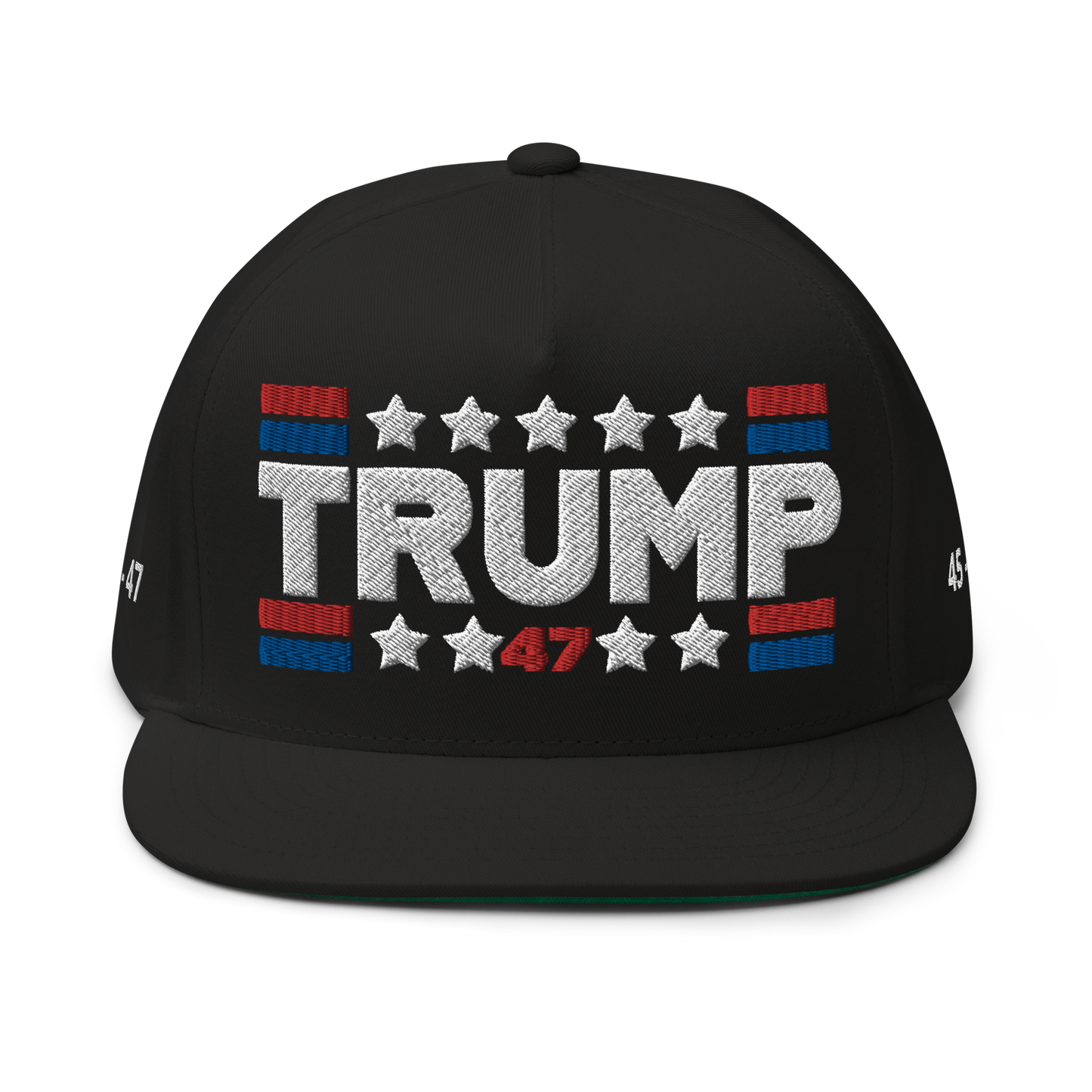Trump 47 Dark Yupoong Flat Bill Hat | Pro Trump 2024 Election Cap