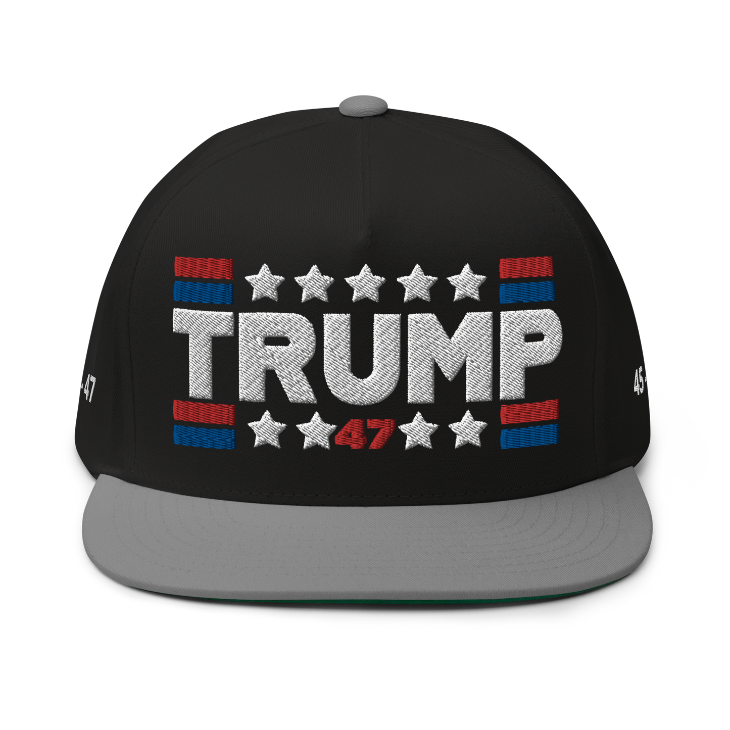 Trump 47 Dark Yupoong Flat Bill Hat | Pro Trump 2024 Election Cap