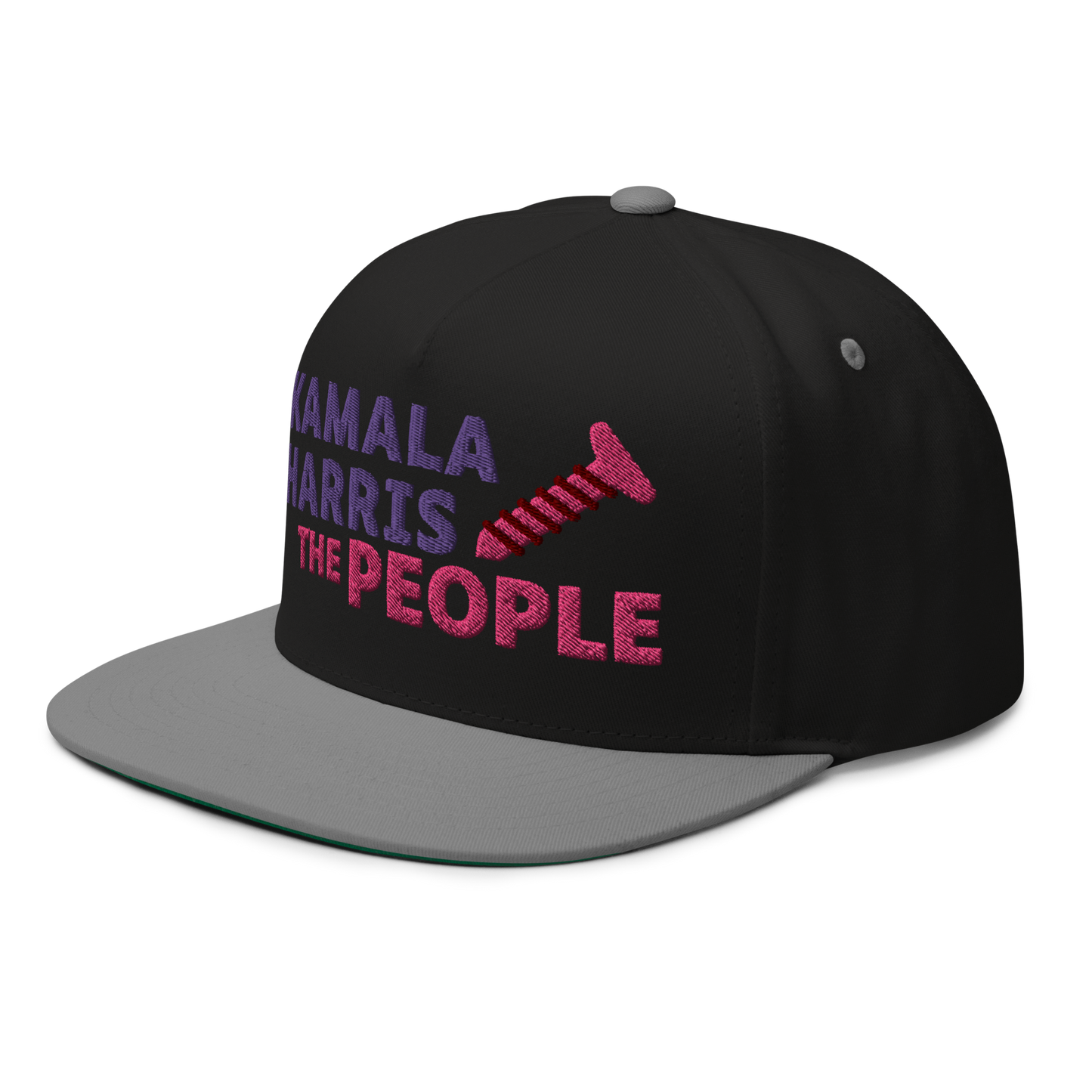 Kamala Harris "Screwing the People" Yupoong Flat Bill Cap