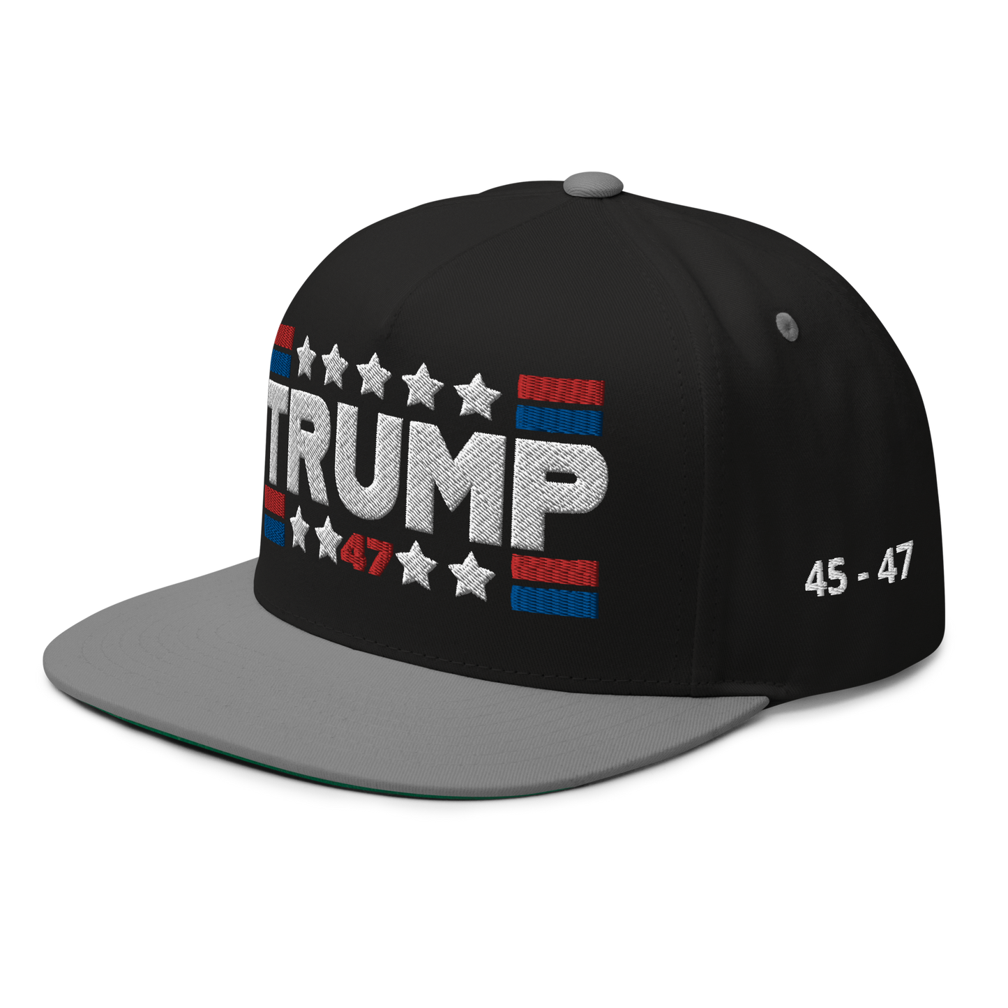 Trump 47 Dark Yupoong Flat Bill Hat | Pro Trump 2024 Election Cap