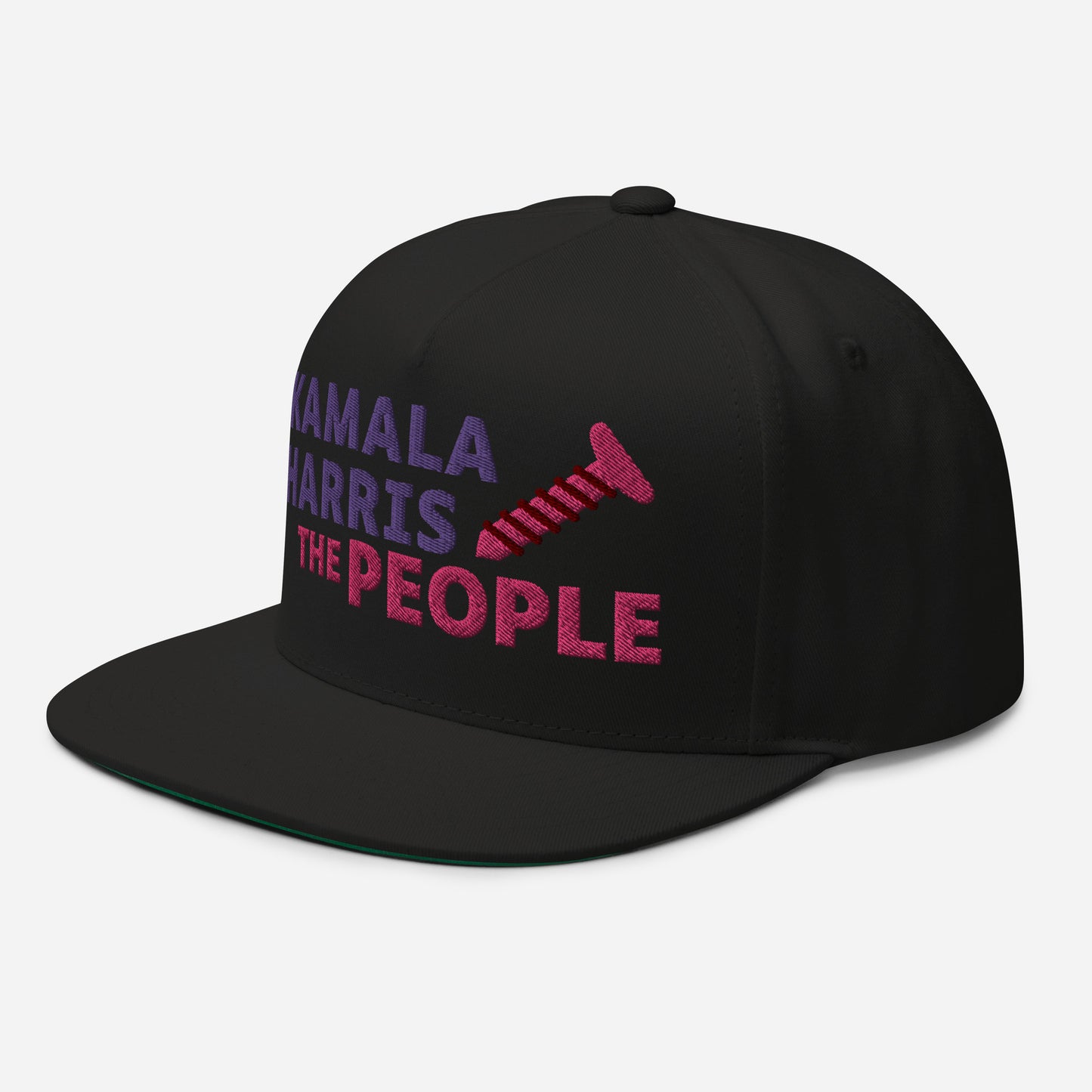 Kamala Harris "Screwing the People" Yupoong Flat Bill Cap