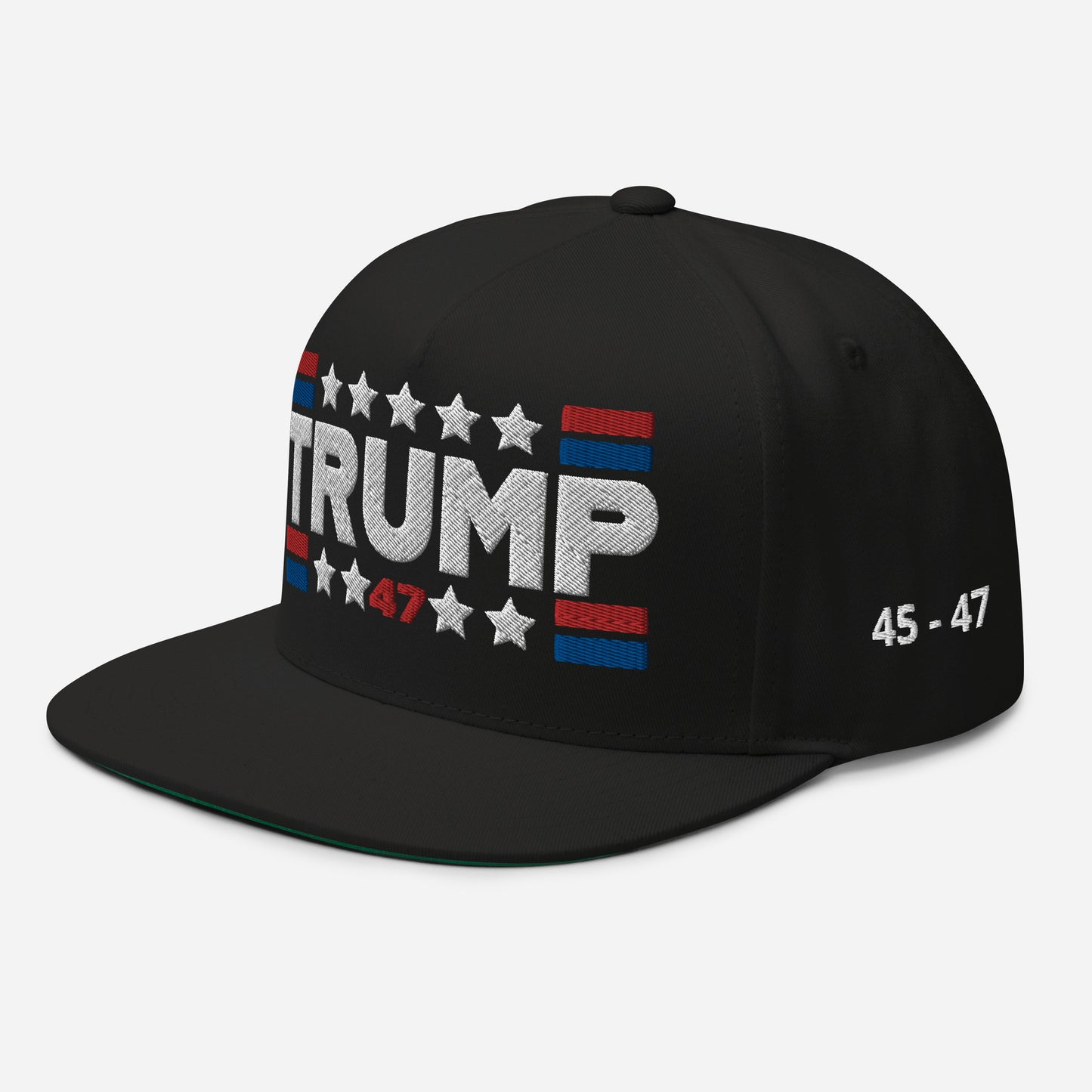 Trump 47 Dark Yupoong Flat Bill Hat | Pro Trump 2024 Election Cap