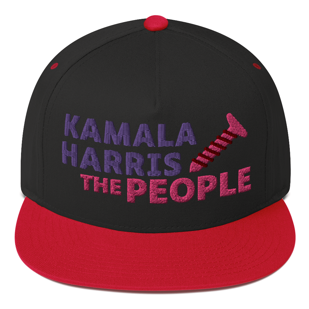 Kamala Harris "Screwing the People" Yupoong Flat Bill Cap