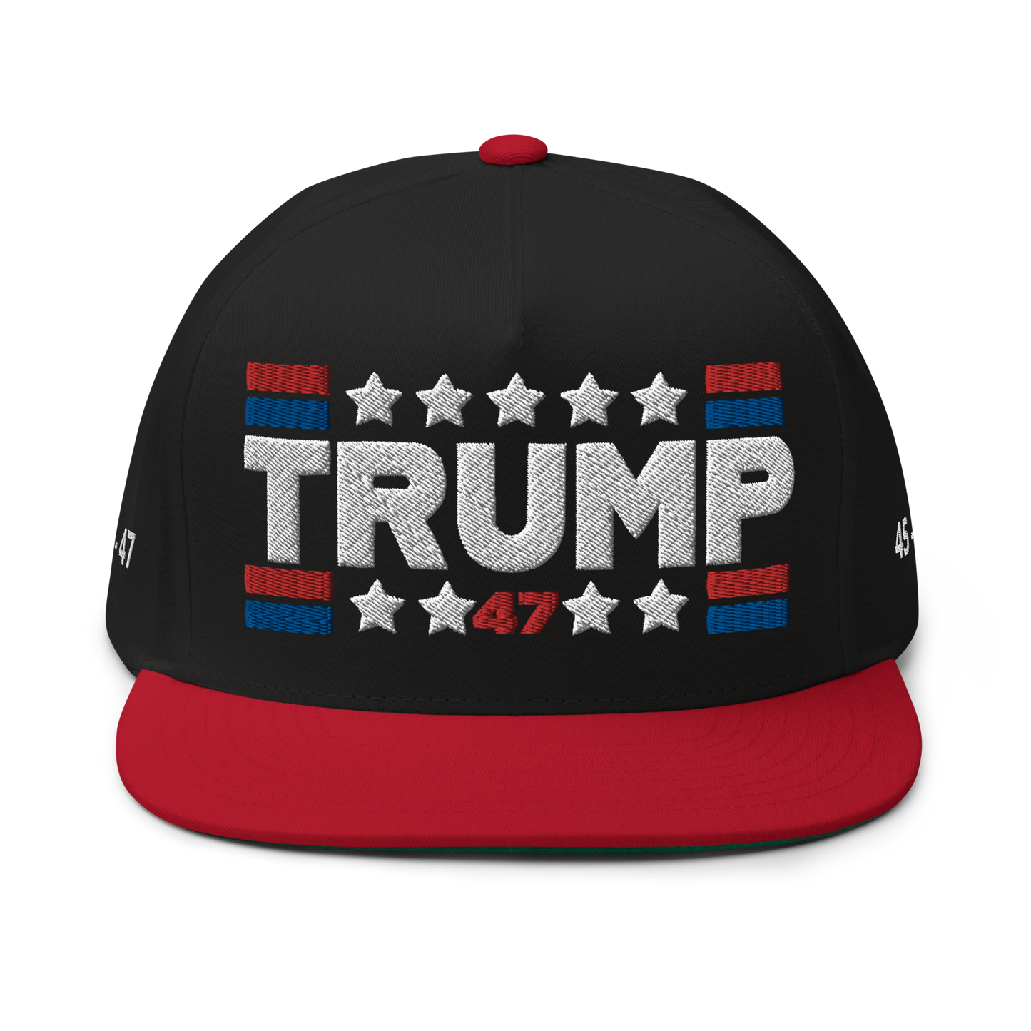Trump 47 Dark Yupoong Flat Bill Hat | Pro Trump 2024 Election Cap