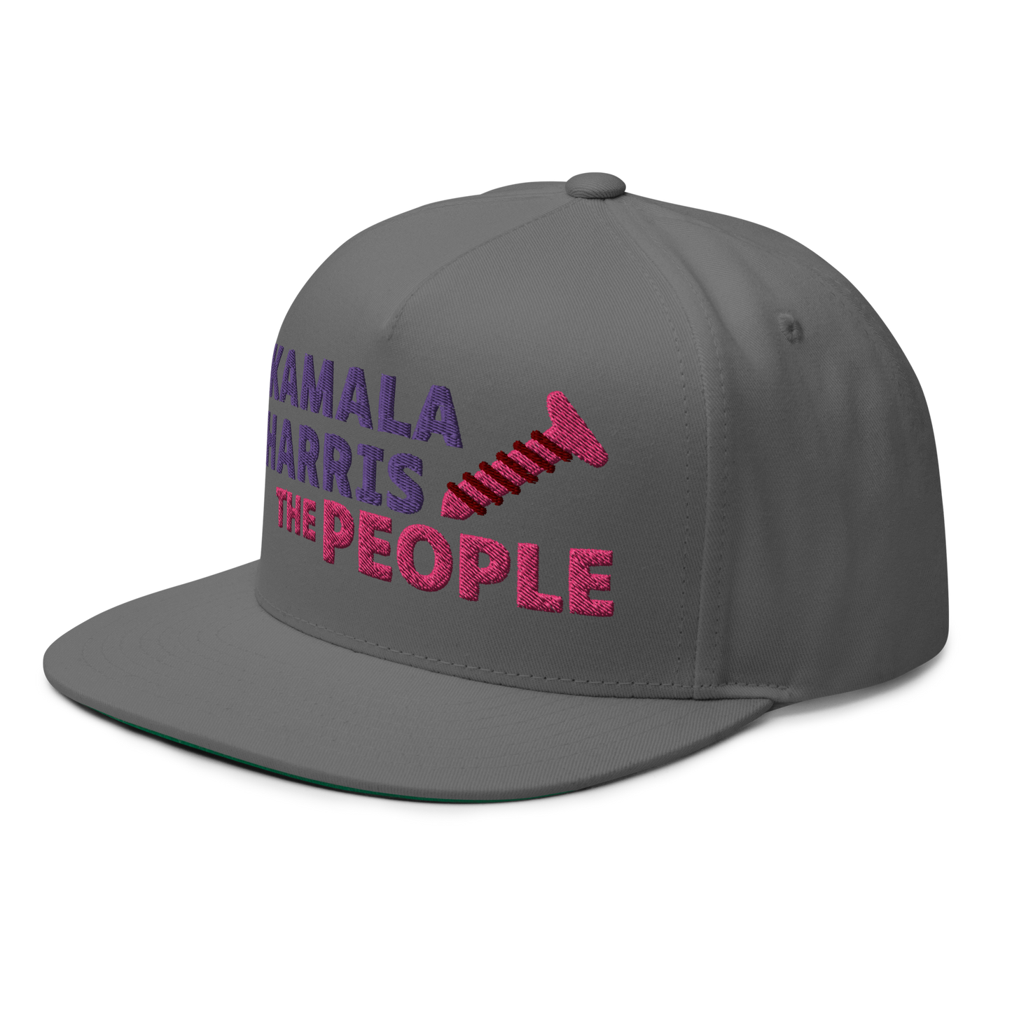 Kamala Harris "Screwing the People" Yupoong Flat Bill Cap