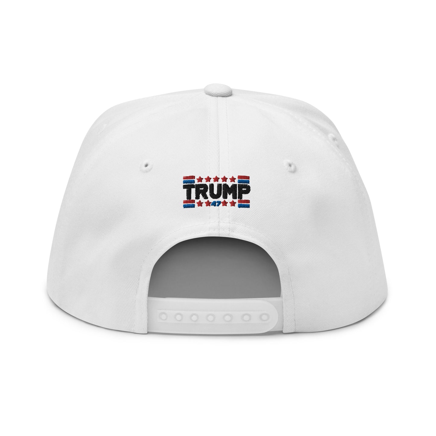 Trump 47 White Yupoong Flat Bill Hat | Pro Trump 2024 Election Cap