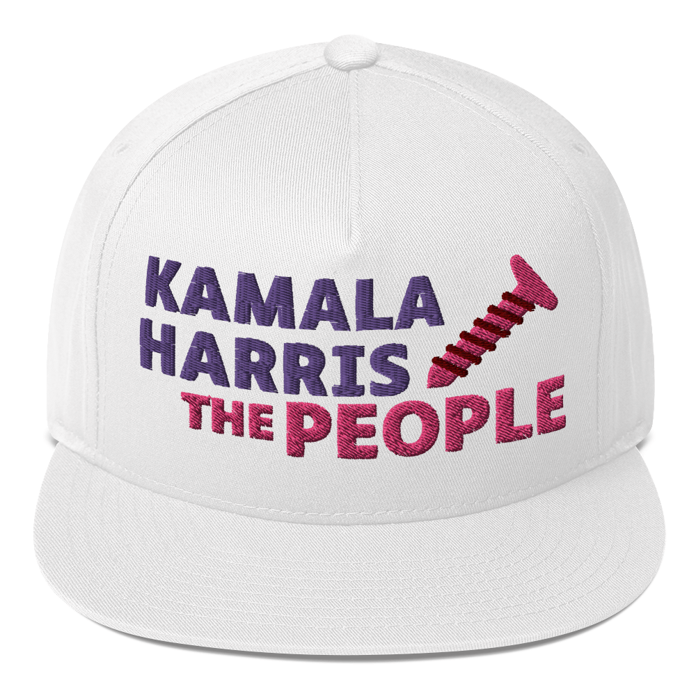 Kamala Harris "Screwing the People" Yupoong Flat Bill Cap