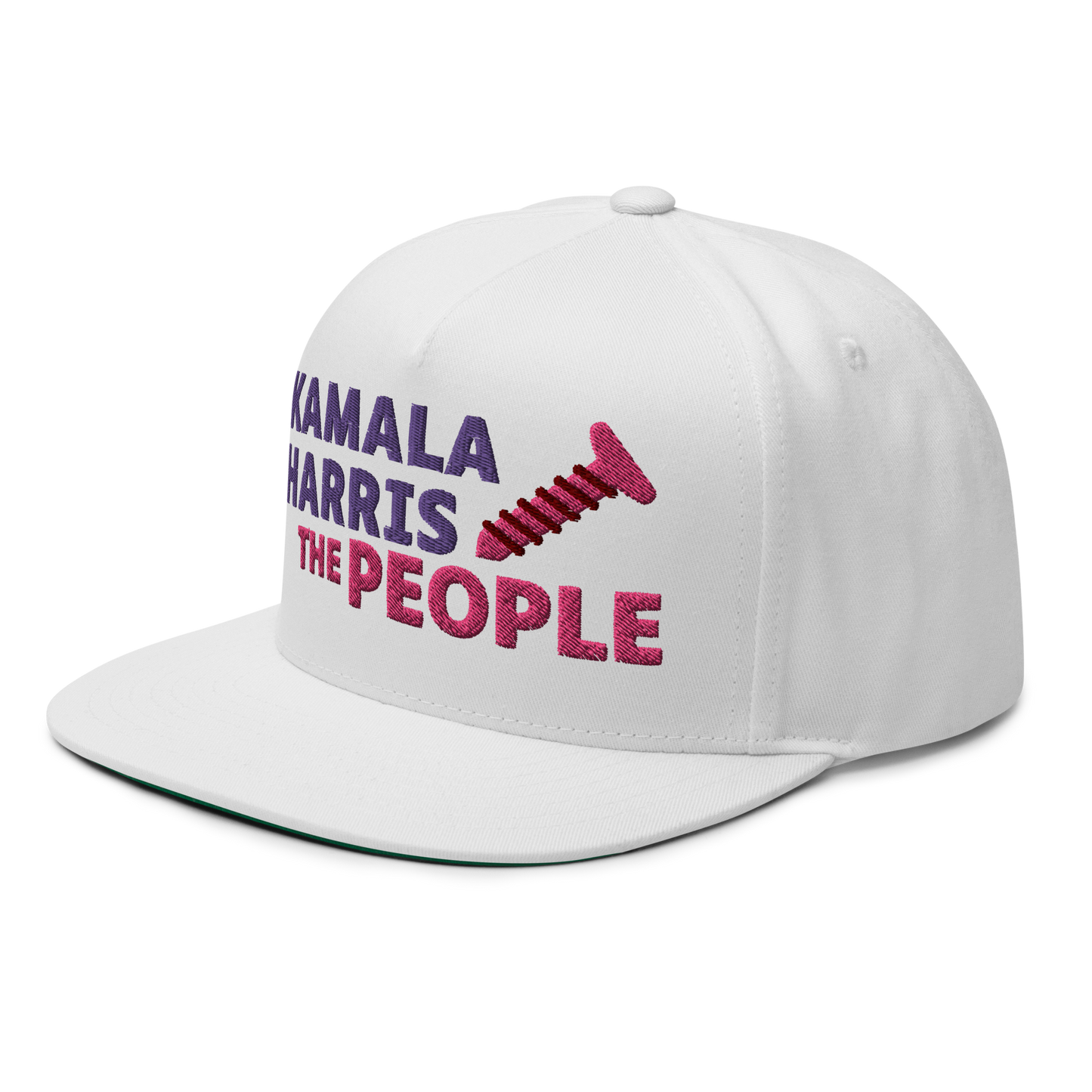 Kamala Harris "Screwing the People" Yupoong Flat Bill Cap