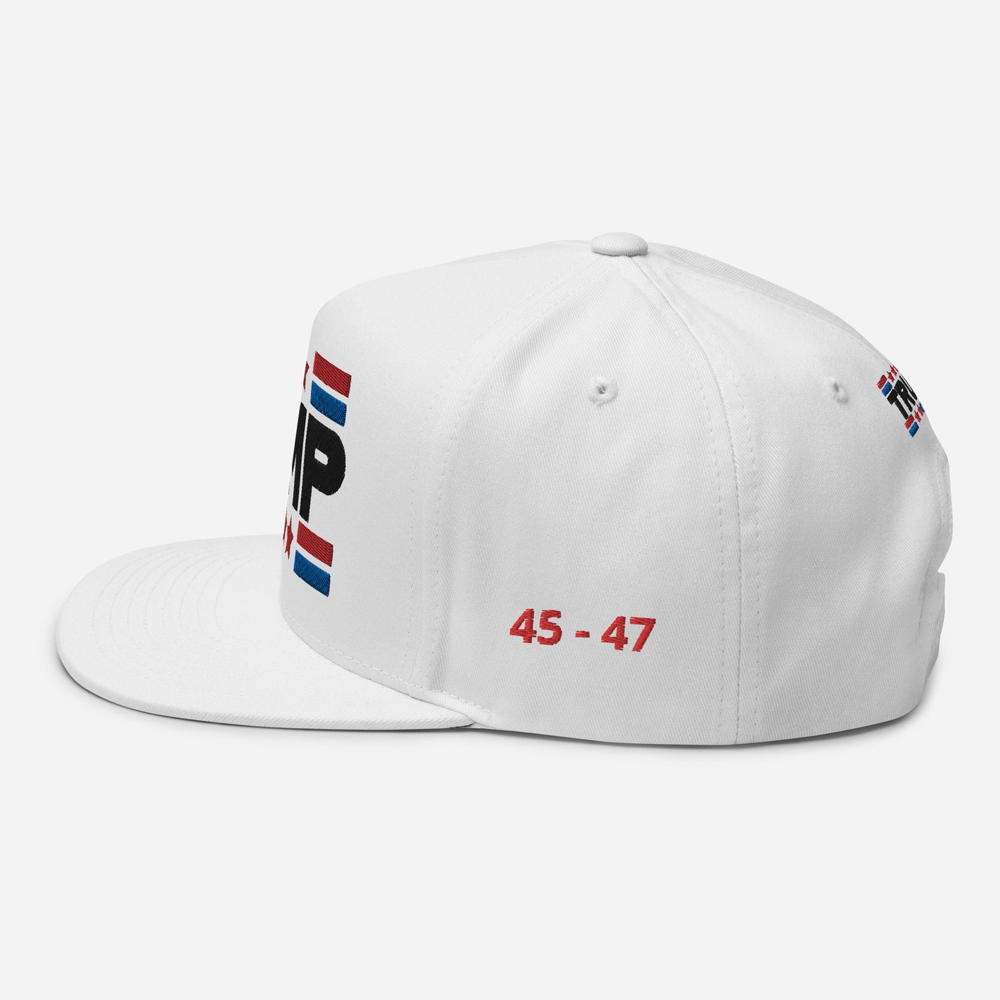 Trump 47 White Yupoong Flat Bill Hat | Pro Trump 2024 Election Cap