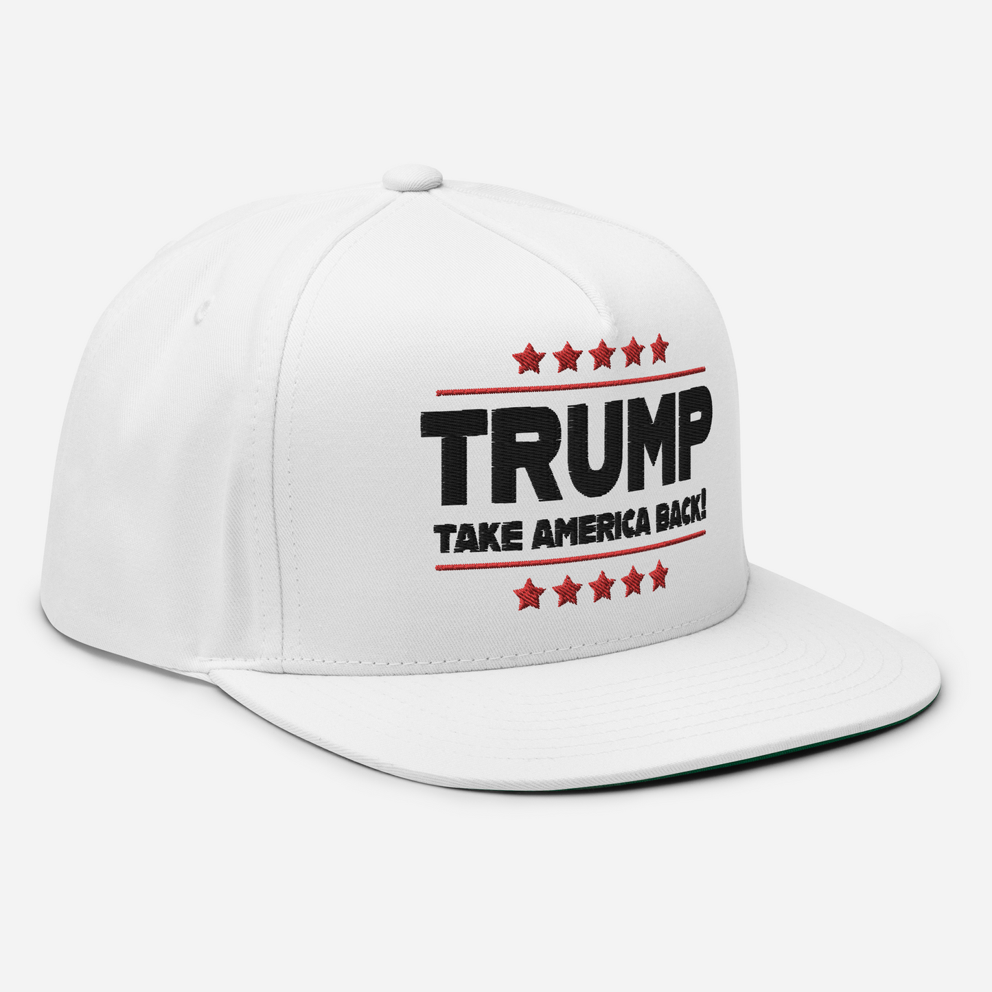 Trump Take America Back – Trump 2024 White Flat Bill Hat