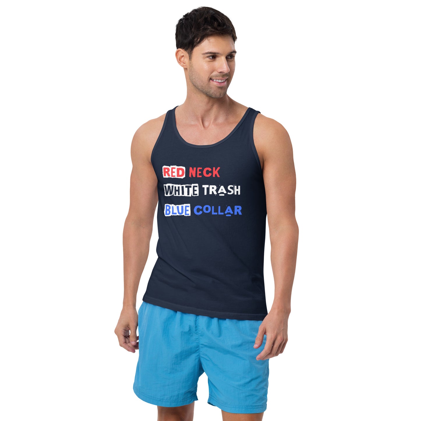 Red Neck White Trash Blue Collar Bella+Canvas Jersey Tank top