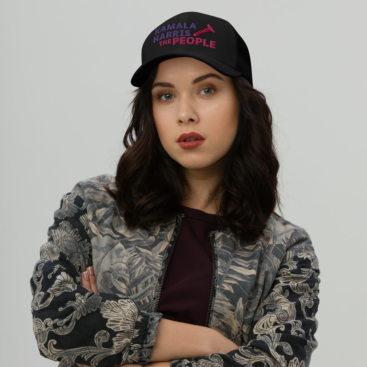Kamala Harris "Screwing the People" Yupoong Retro Trucker Hat