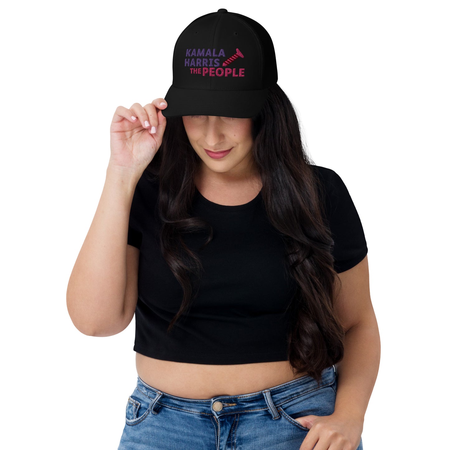 Kamala Harris "Screwing the People" Yupoong Retro Trucker Hat