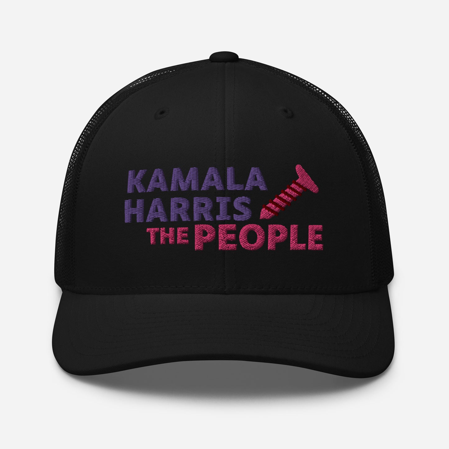Kamala Harris "Screwing the People" Yupoong Retro Trucker Hat