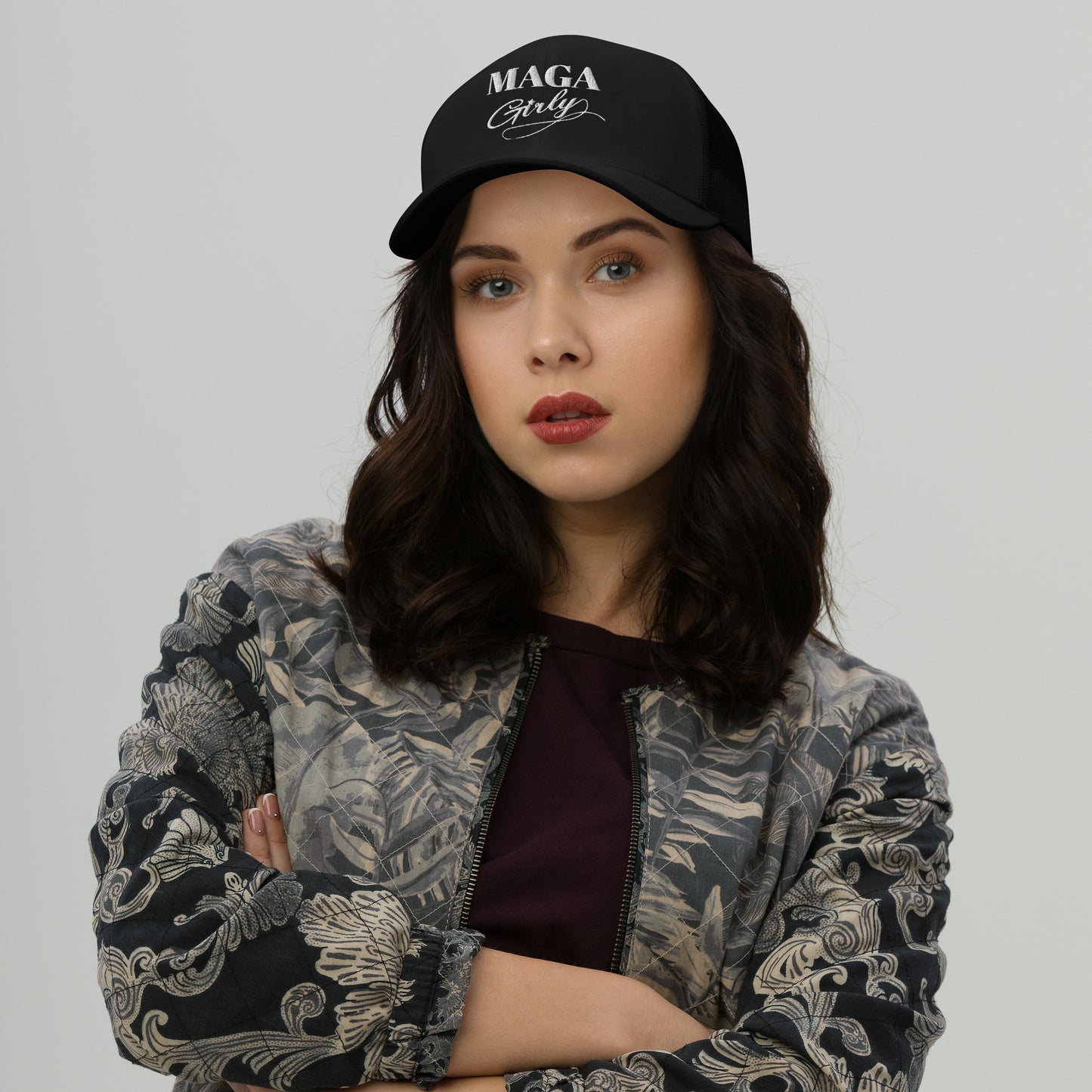 MAGA Girly Retro Trucker Hat by Yupoong