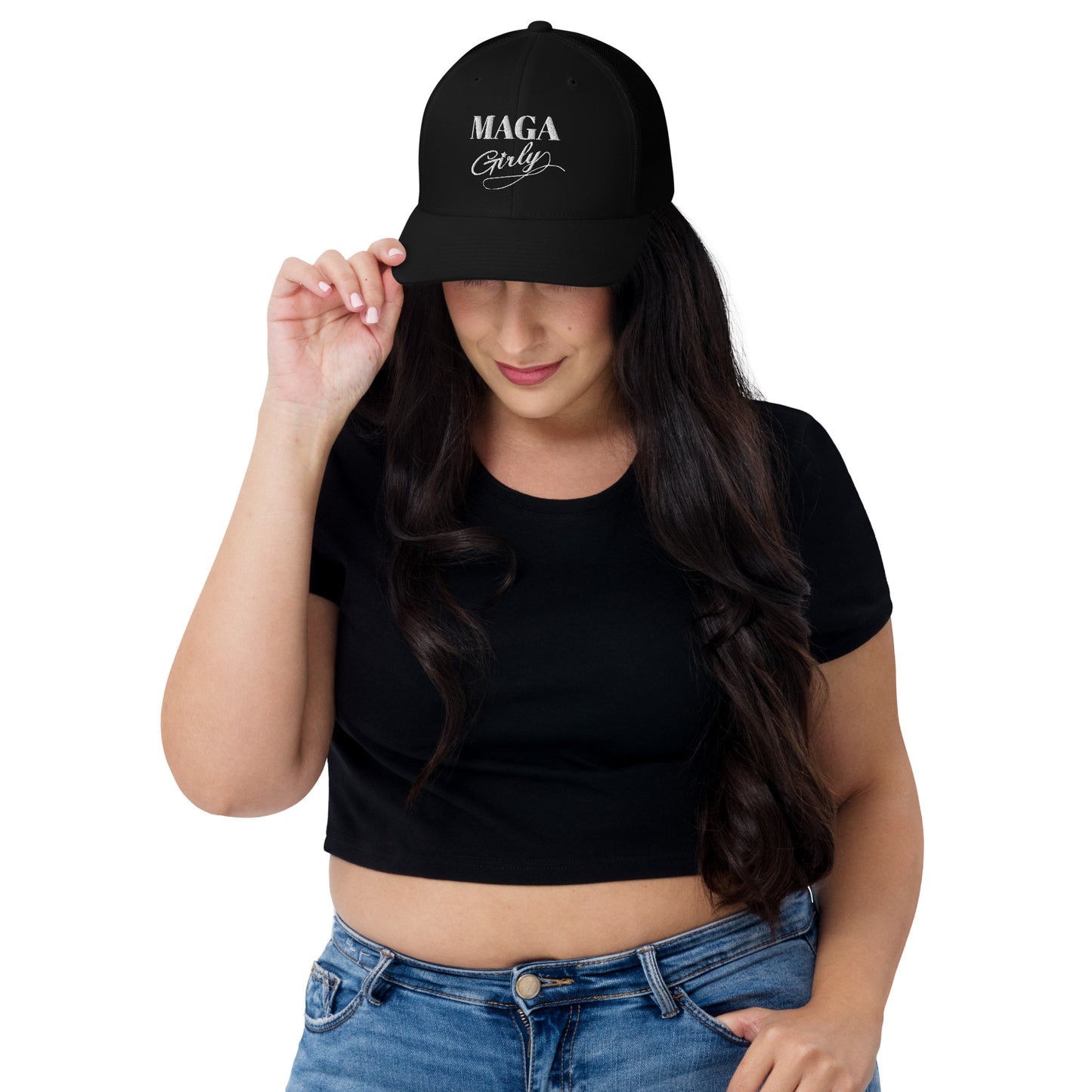 MAGA Girly Retro Trucker Hat by Yupoong