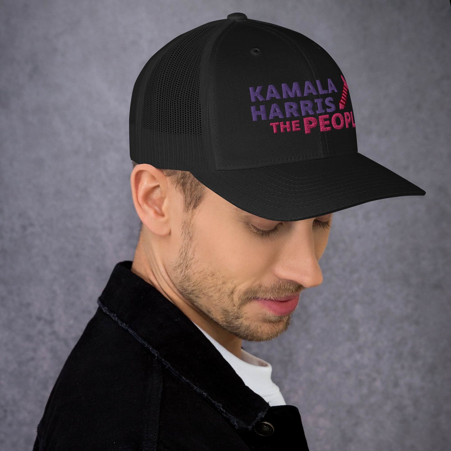 Kamala Harris "Screwing the People" Yupoong Retro Trucker Hat