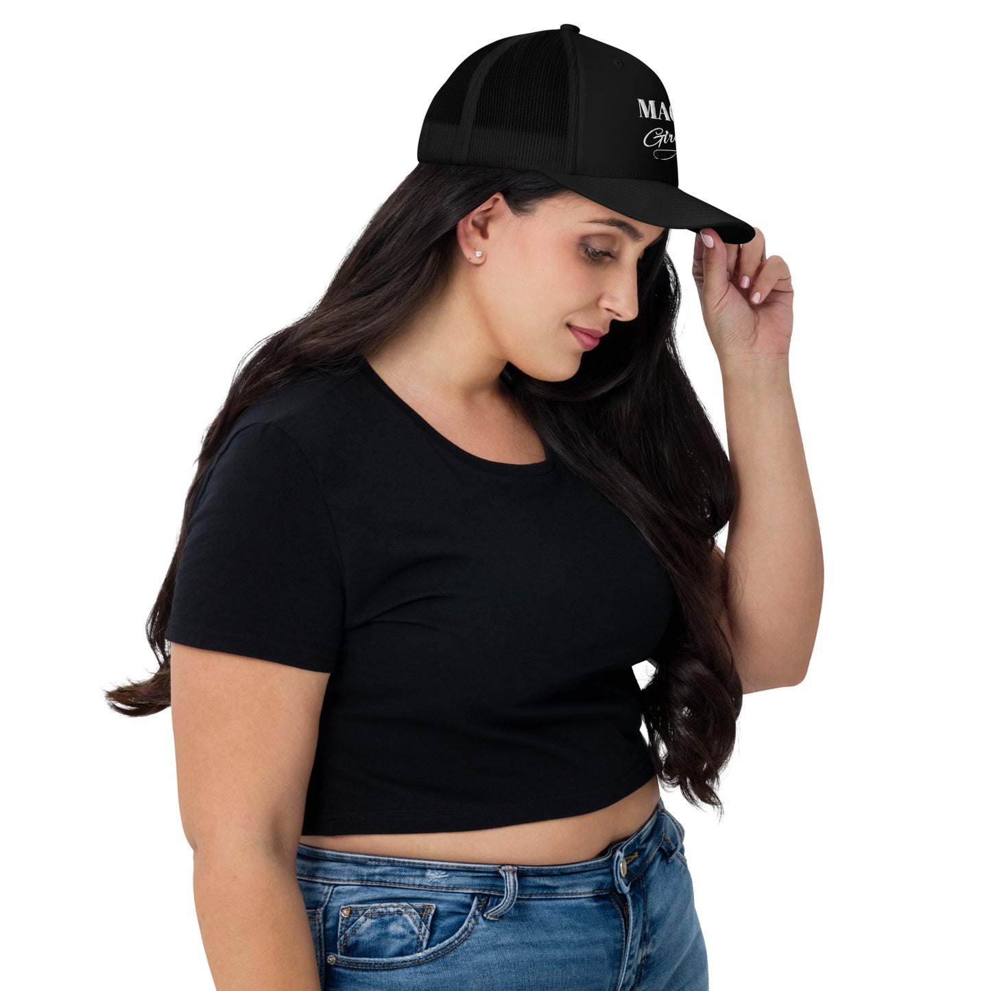 MAGA Girly Retro Trucker Hat by Yupoong