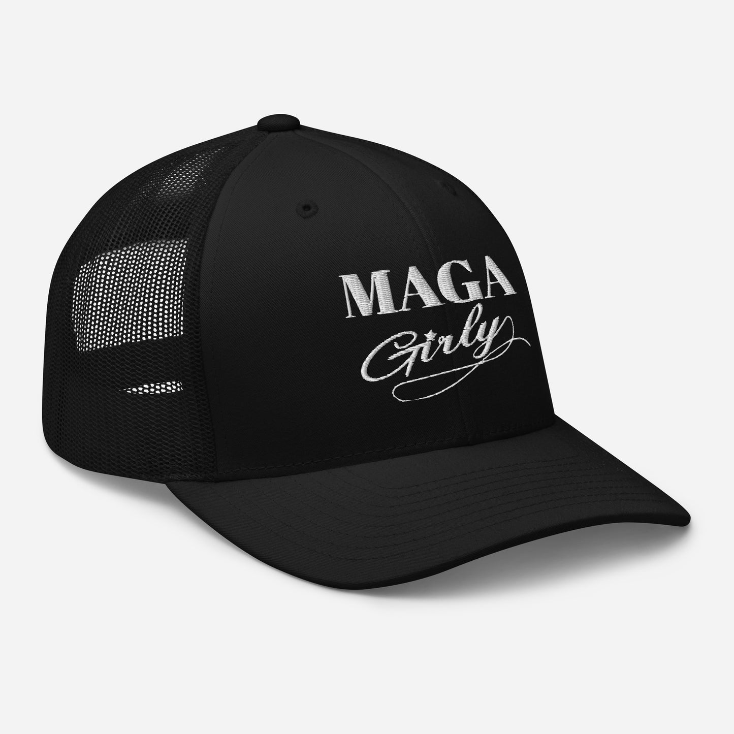 MAGA Girly Retro Trucker Hat by Yupoong