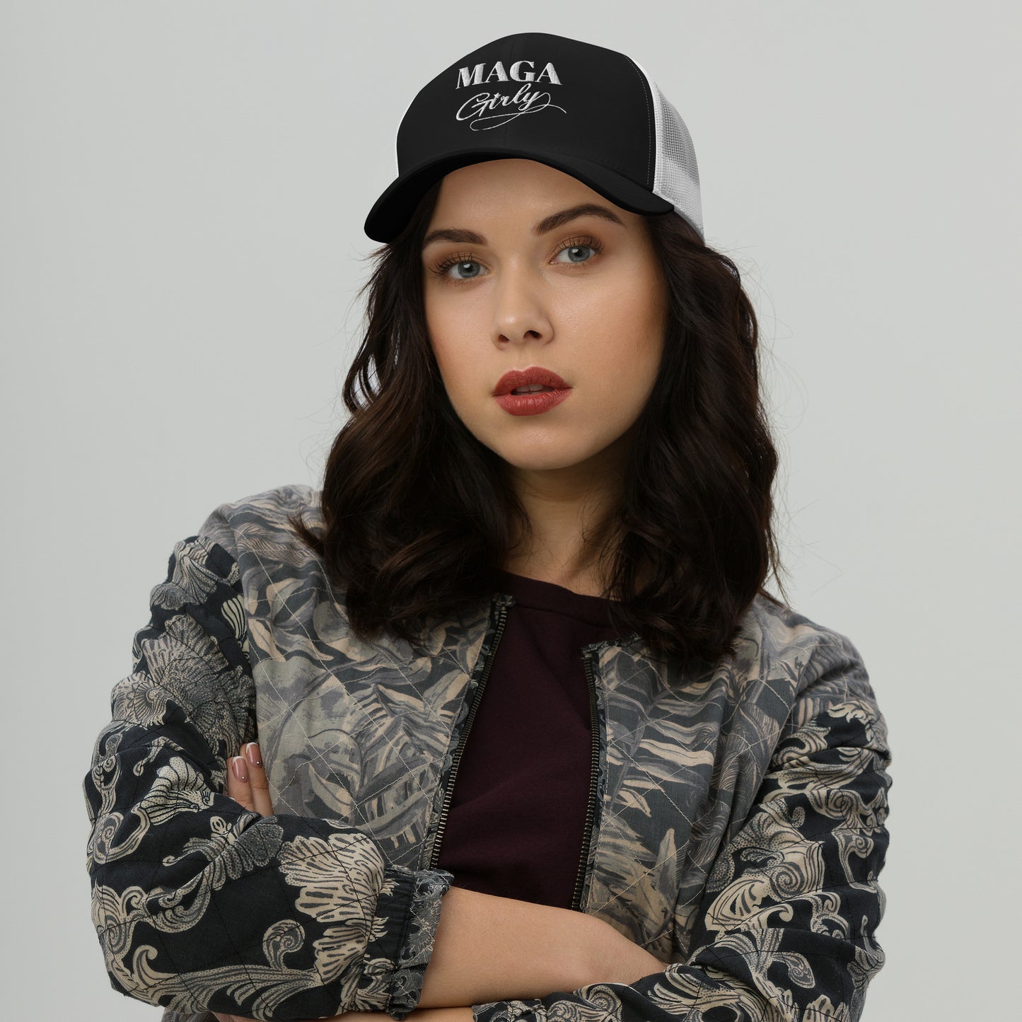 MAGA Girly Retro Trucker Hat by Yupoong