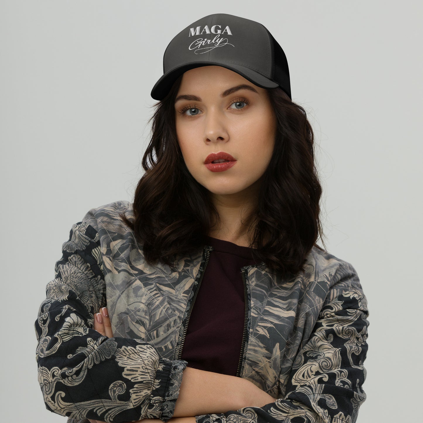 MAGA Girly Retro Trucker Hat by Yupoong