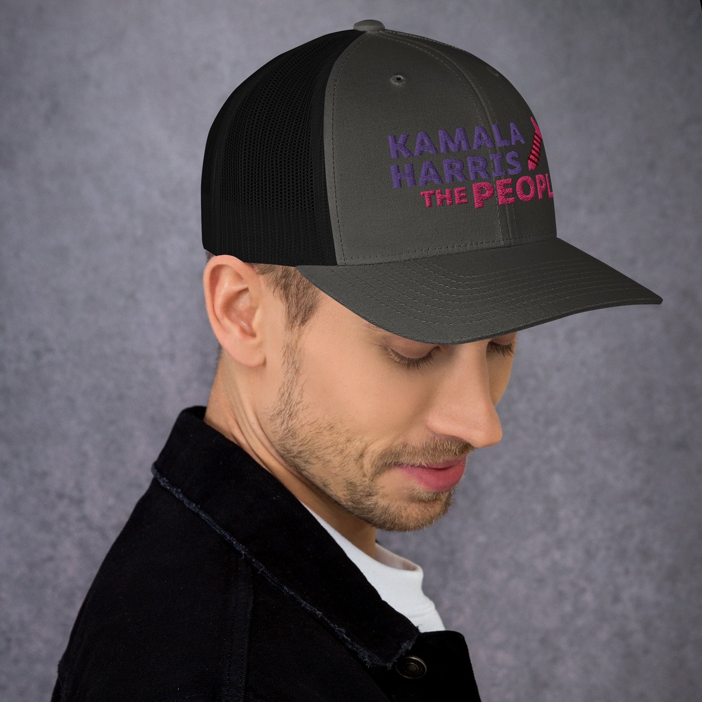 Kamala Harris "Screwing the People" Yupoong Retro Trucker Hat