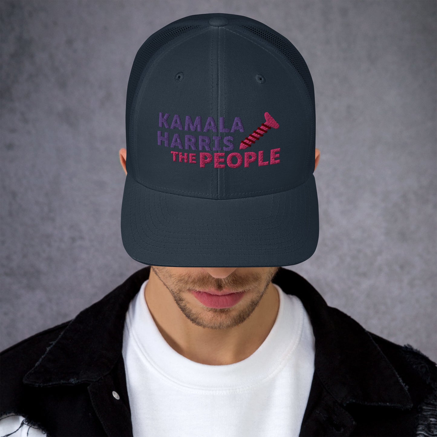 Kamala Harris "Screwing the People" Yupoong Retro Trucker Hat