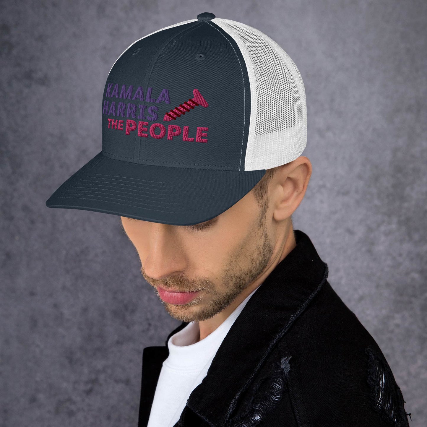 Kamala Harris "Screwing the People" Yupoong Retro Trucker Hat