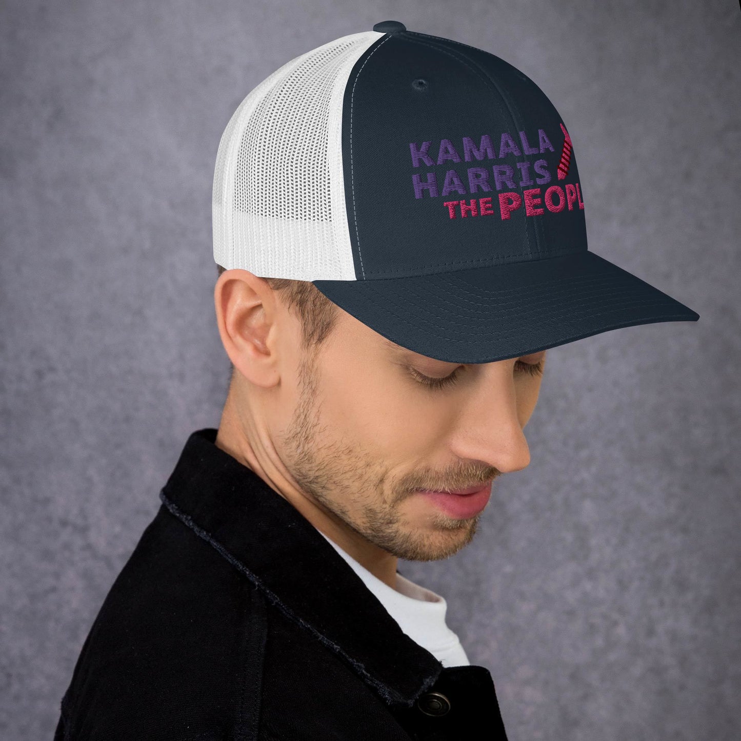 Kamala Harris "Screwing the People" Yupoong Retro Trucker Hat