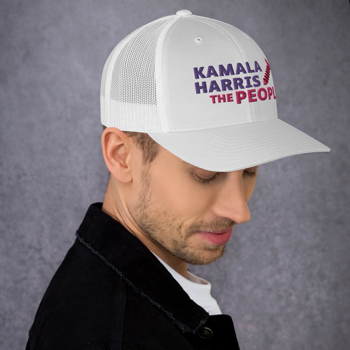 Kamala Harris "Screwing the People" Yupoong Retro Trucker Hat