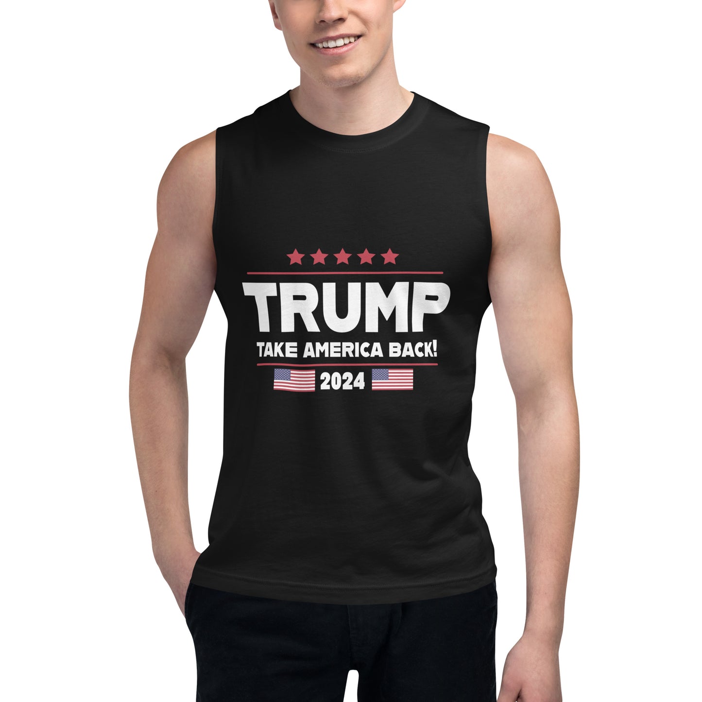 Trump Take America Back Black Bella+Canvas Muscle Shirt